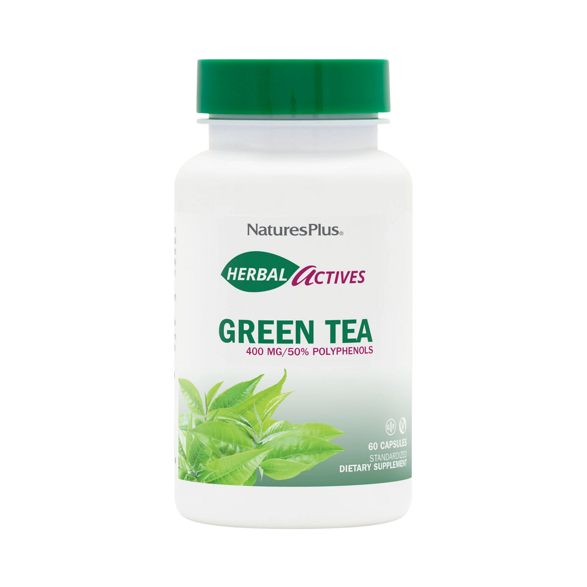NaturesPlus, Herbal Actives, Green Tea, 400 Mg, 60 Capsules