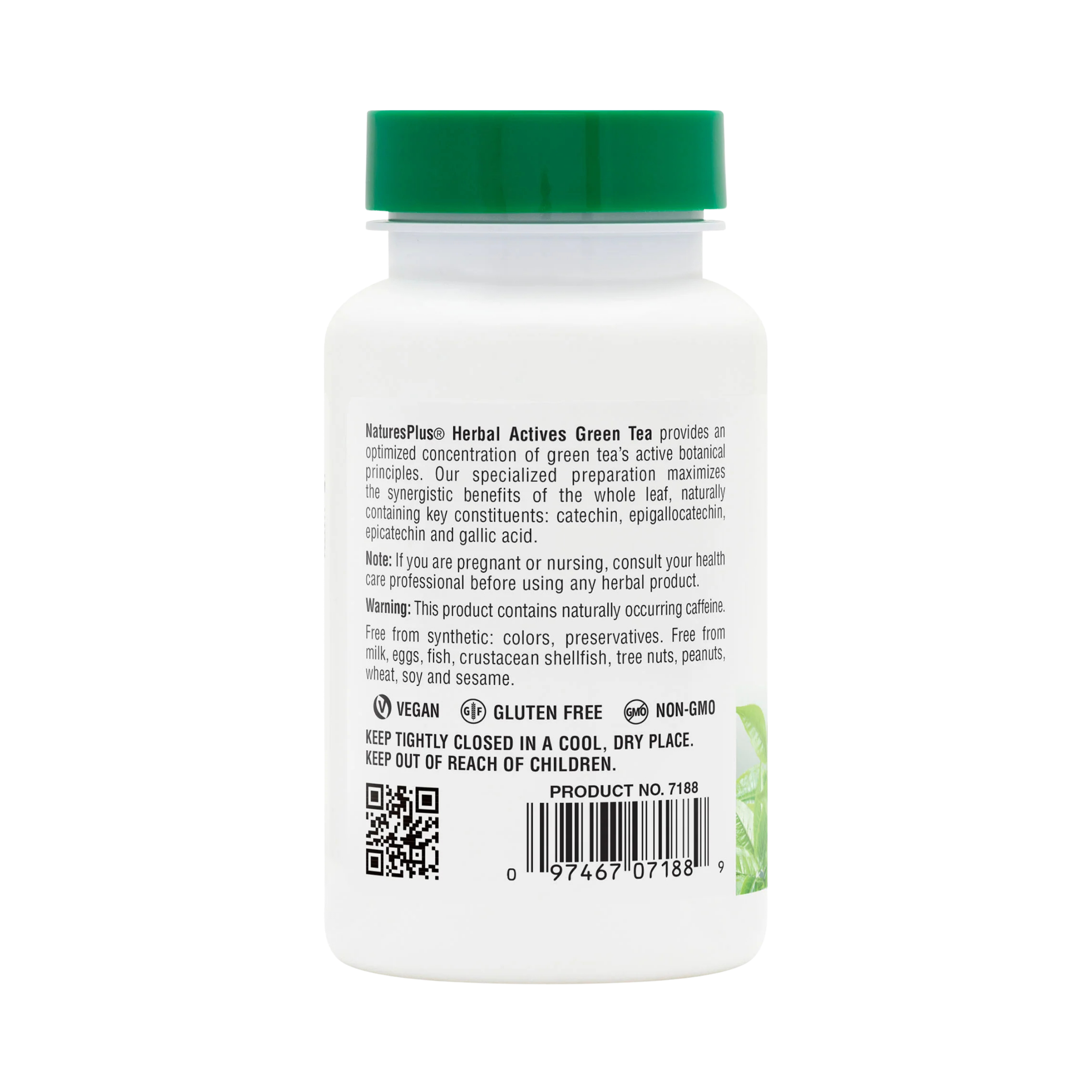 NaturesPlus, Herbal Actives, Green Tea, 400 Mg, 60 Capsules