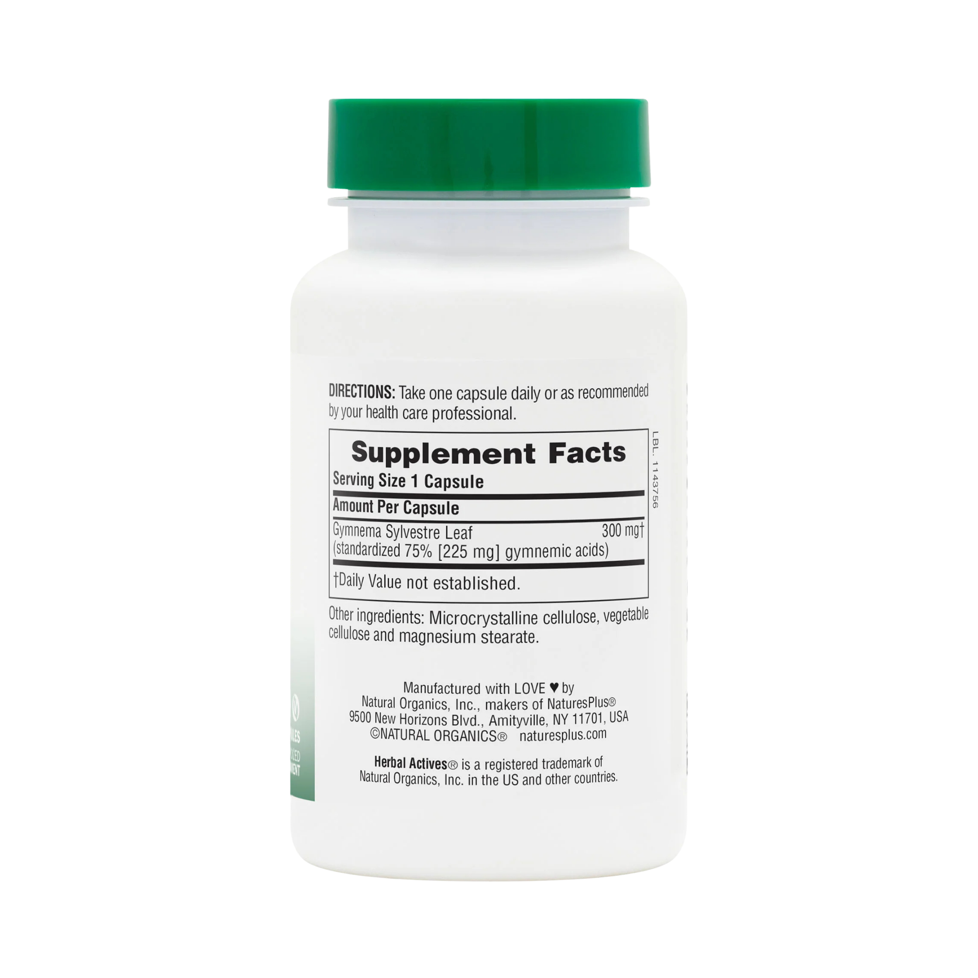 NaturesPlus, Herbal Actives Gymnema Sylvestre 300 Mg Ayurvedic Botanical Supplement, 60 Vegan Capsules