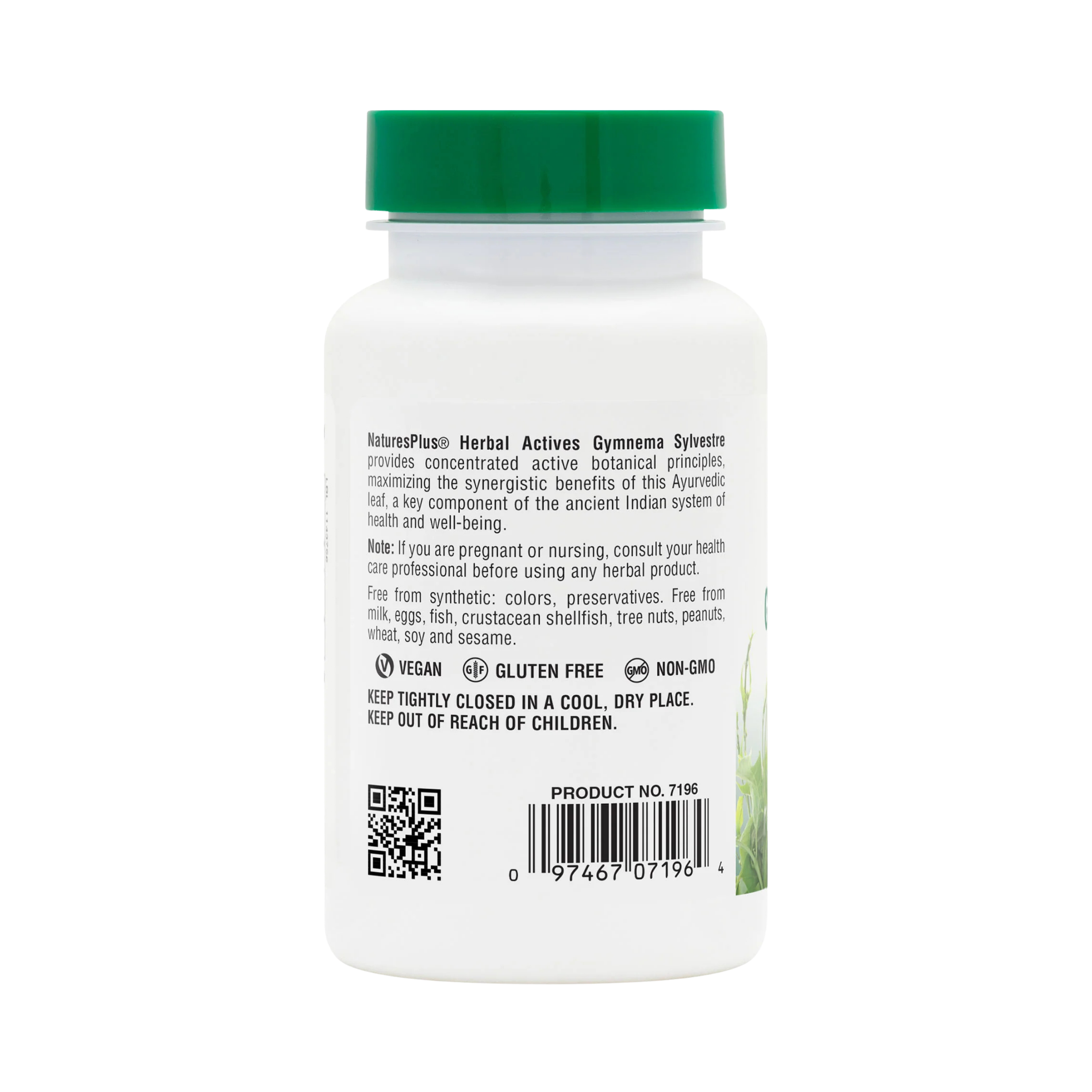 NaturesPlus, Herbal Actives Gymnema Sylvestre 300 Mg Ayurvedic Botanical Supplement, 60 Vegan Capsules