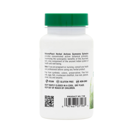 NaturesPlus, Herbal Actives Gymnema Sylvestre 300 Mg Ayurvedic Botanical Supplement, 60 Vegan Capsules