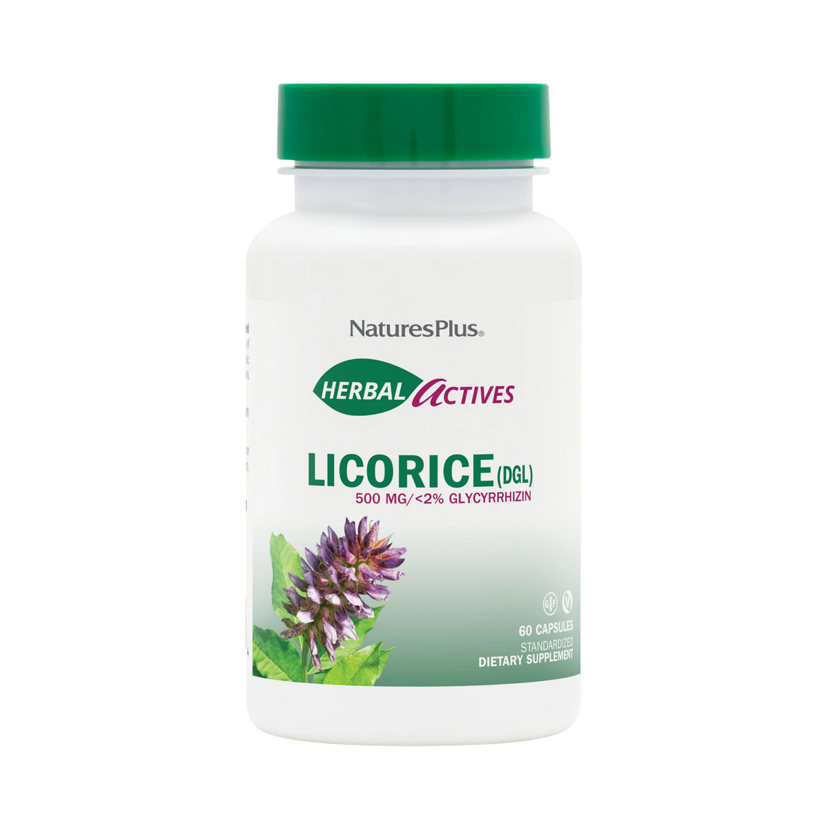 NaturesPlus, Herbal Actives, Licorice (DGL), 500 Mg, 60 Capsules