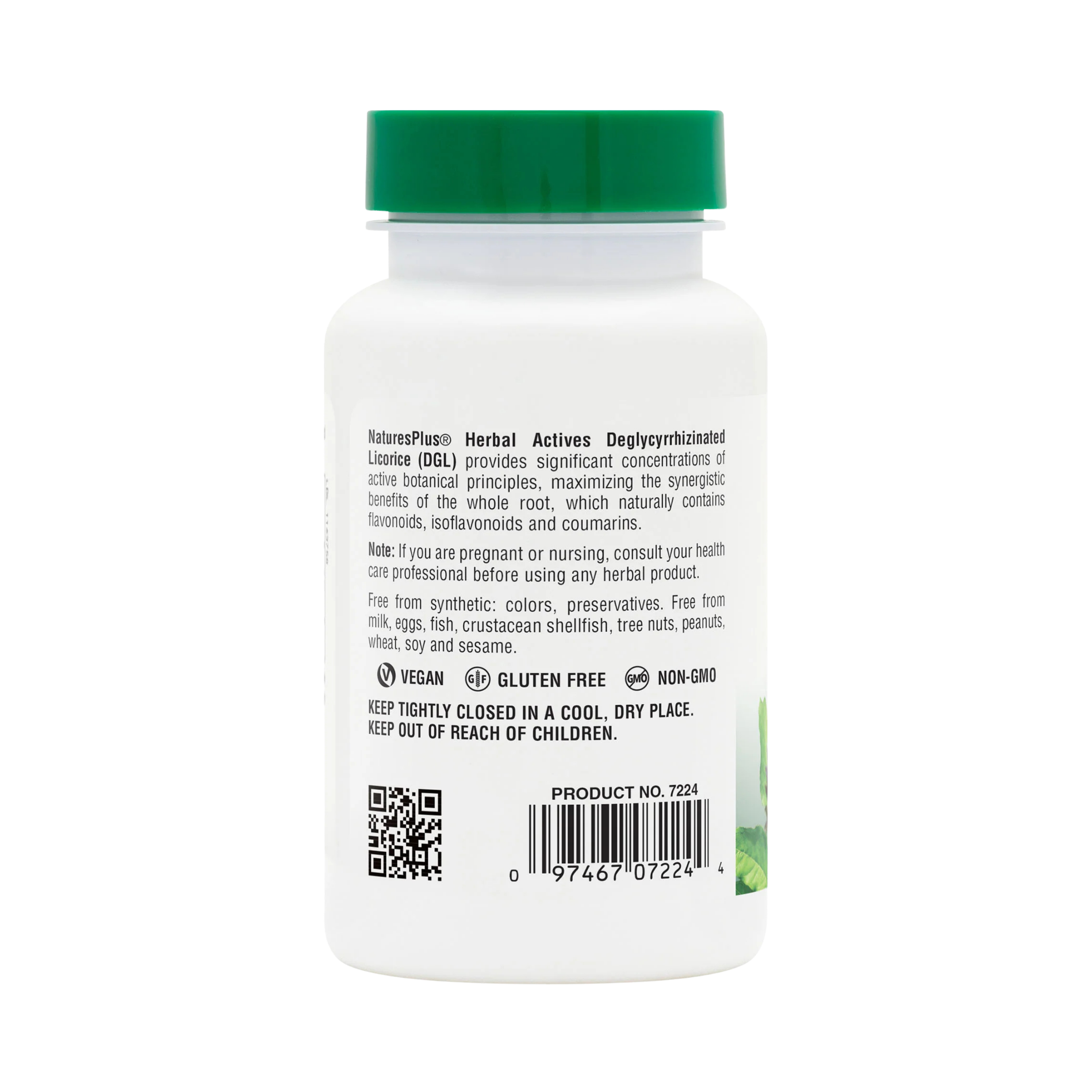 NaturesPlus, Herbal Actives, Licorice (DGL), 500 Mg, 60 Capsules