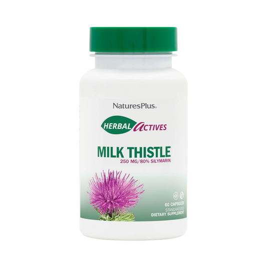 NaturesPlus, Herbal Actives, Milk Thistle, 250 Mg, 60 Vegan Capsules