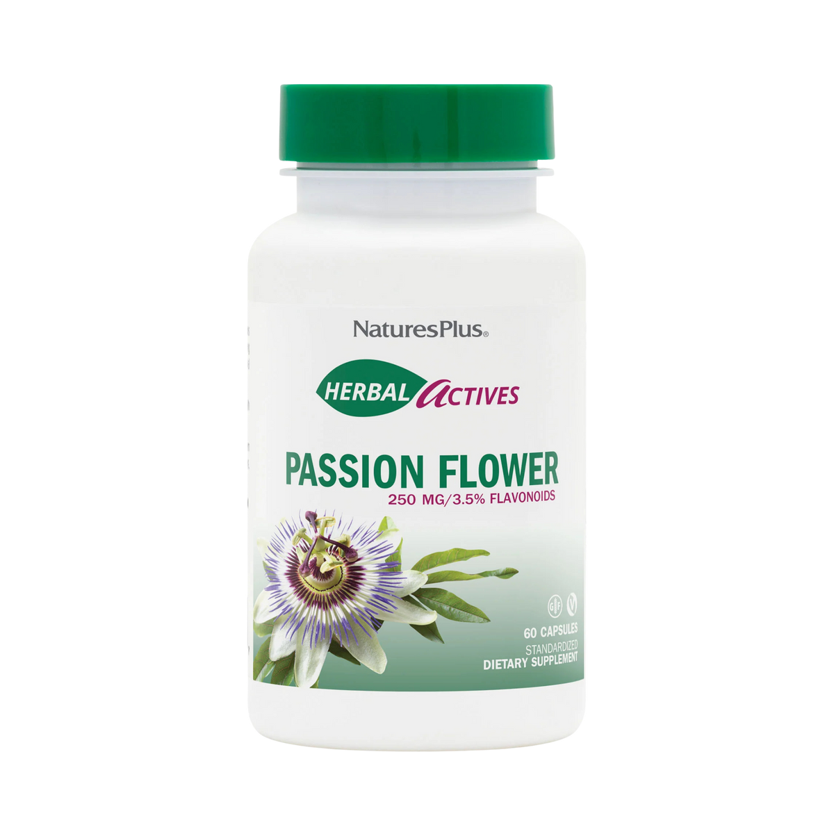 NaturesPlus, Herbal Actives, Passion Flower, 250 Mg, 60 Capsules