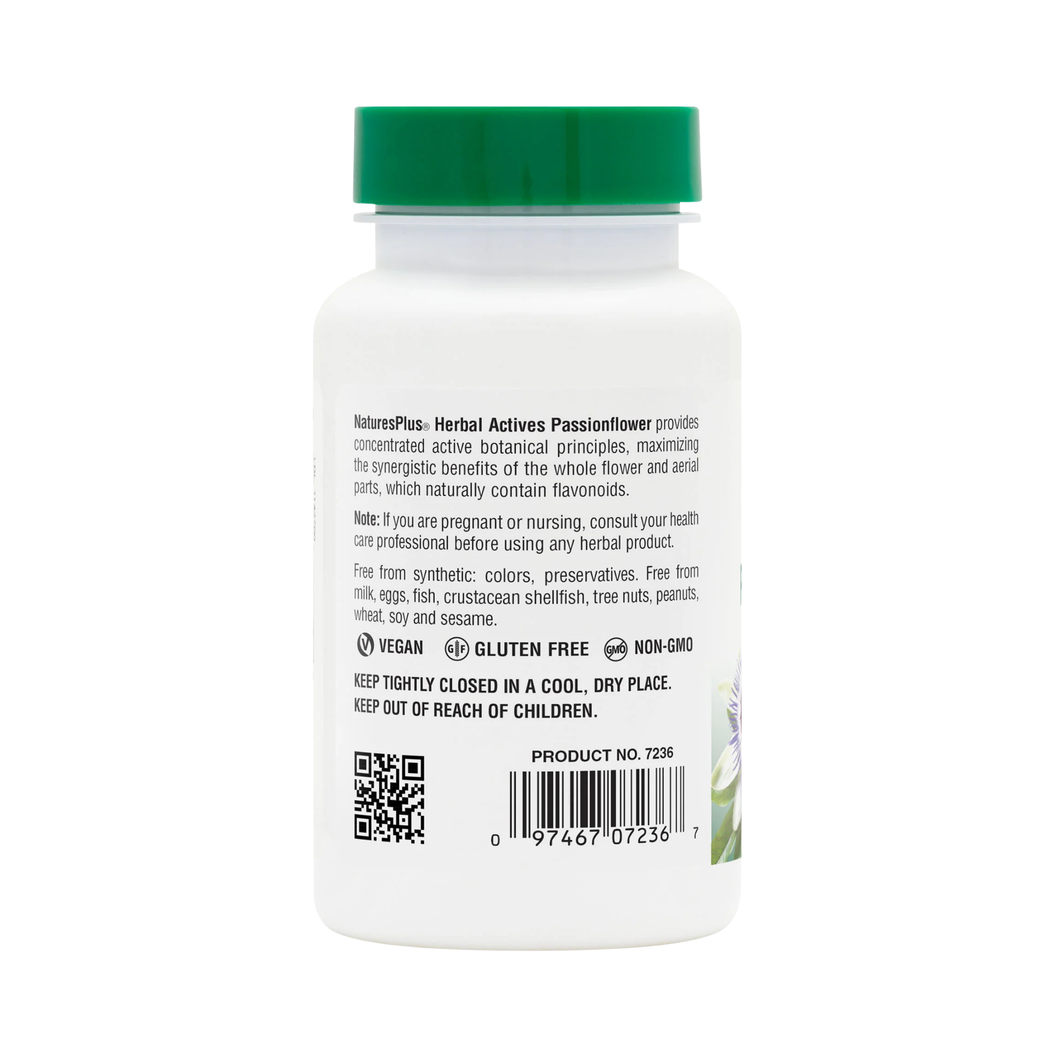 NaturesPlus, Herbal Actives, Passion Flower, 250 Mg, 60 Capsules