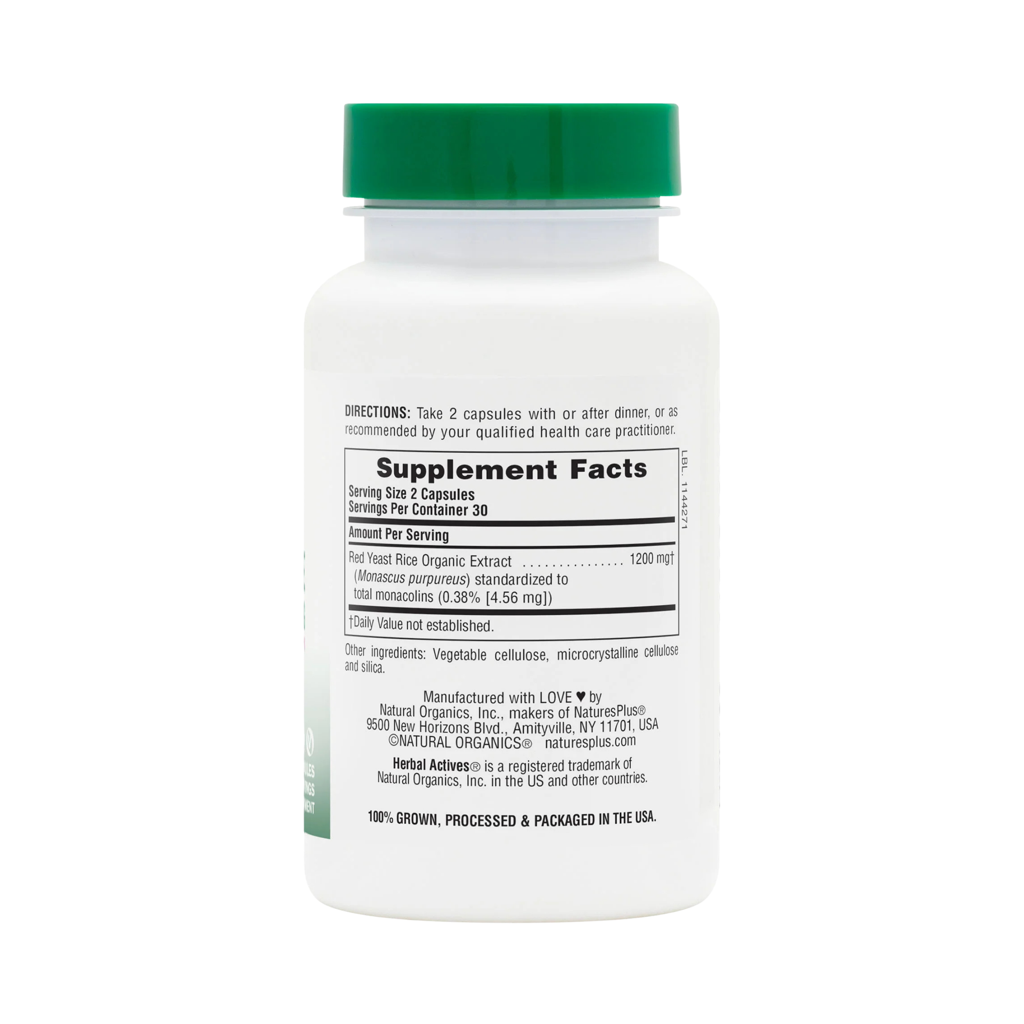 NaturesPlus, Herbal Actives, Red Yeast Rice, 60 Capsules