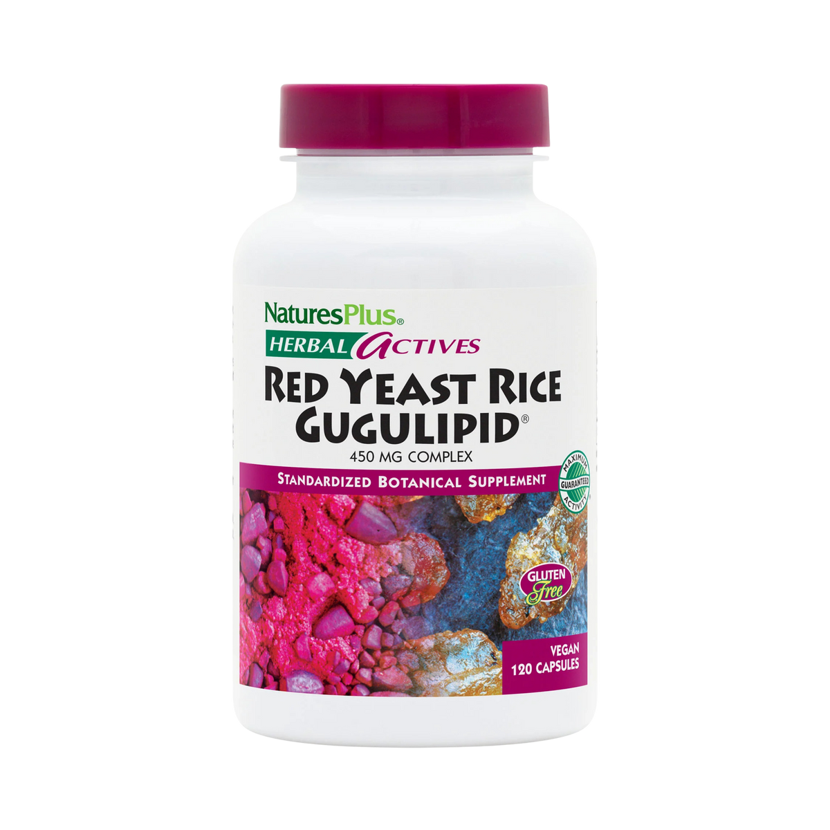 NaturesPlus, Herbal Actives, Red Yeast Rice Gugulipid, 450 Mg, 120 Vegan Capsule