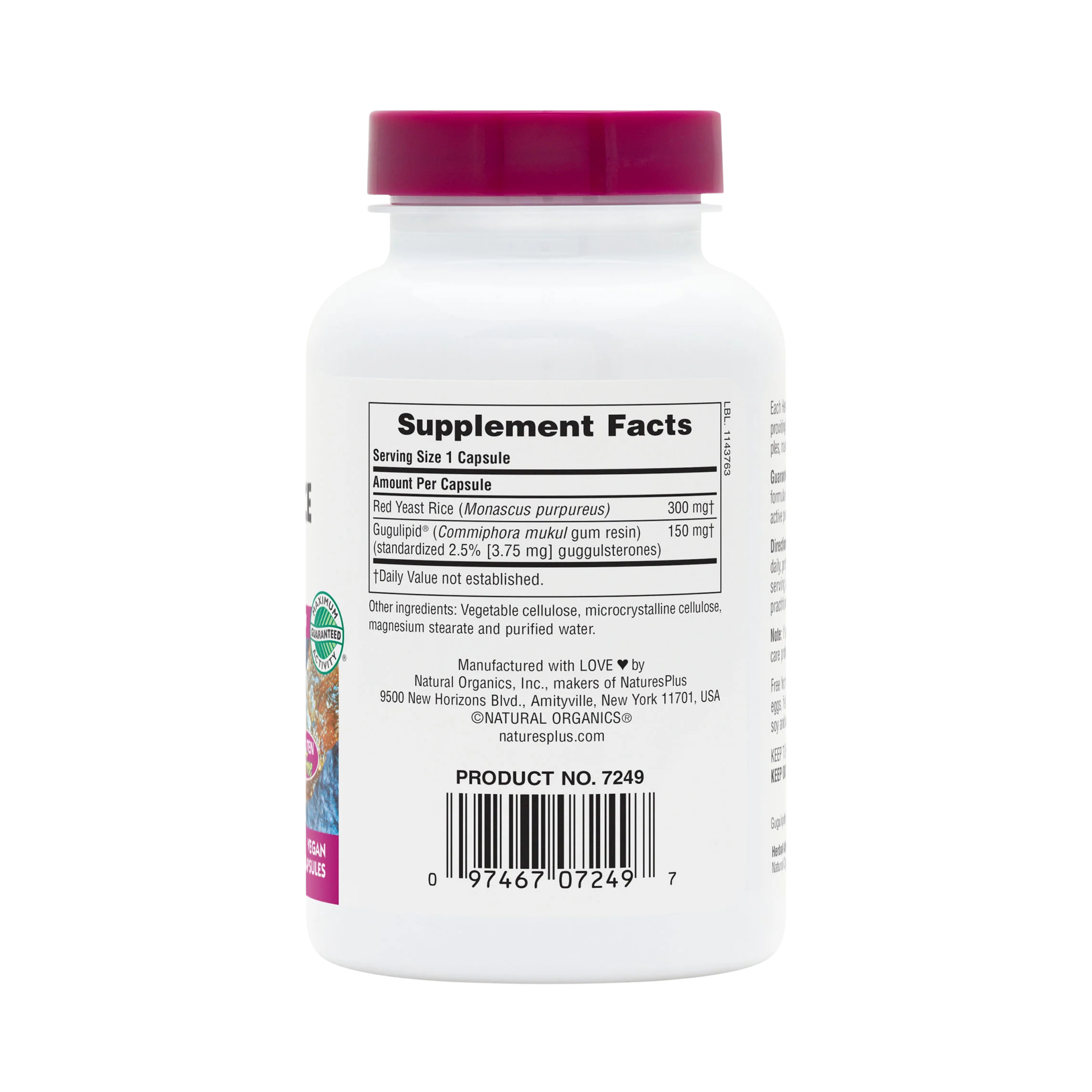 NaturesPlus, Herbal Actives, Red Yeast Rice Gugulipid, 450 Mg, 120 Vegan Capsule