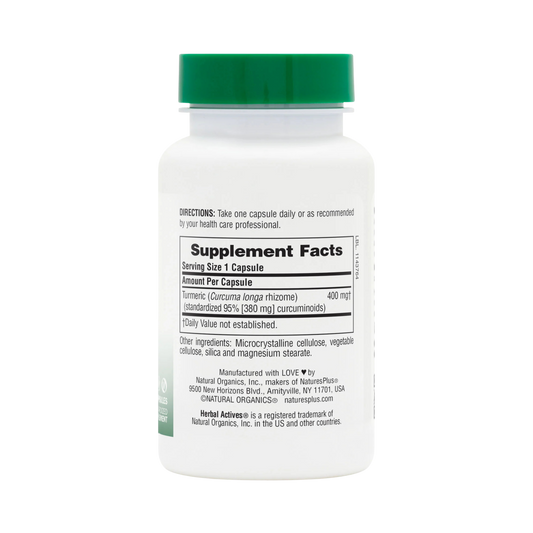 NaturesPlus, Herbal Actives, Turmeric, 400 Mg, 60 Capsules