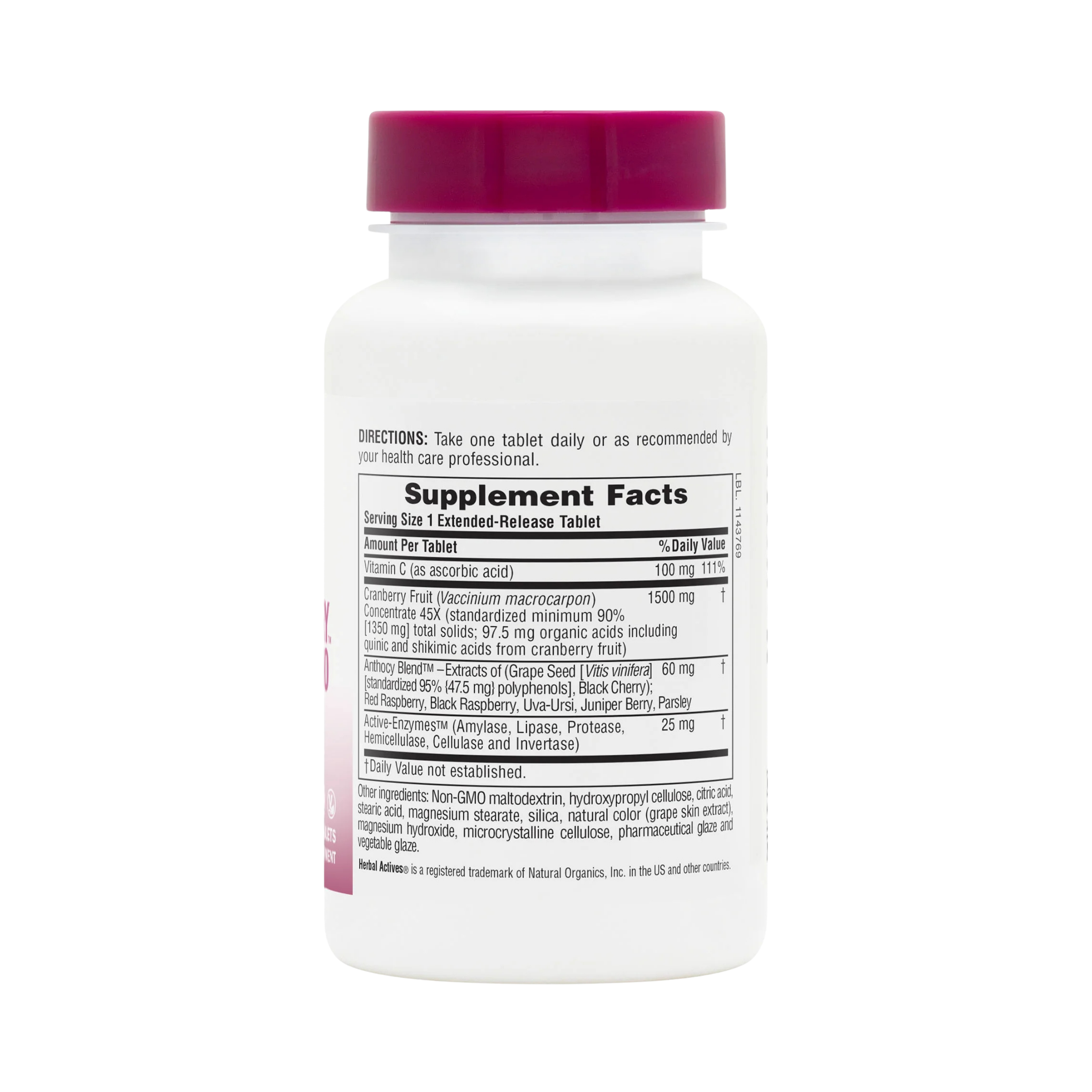 NaturesPlus, Herbal Actives, Ultra Cranberry 1500, 30 Tablets