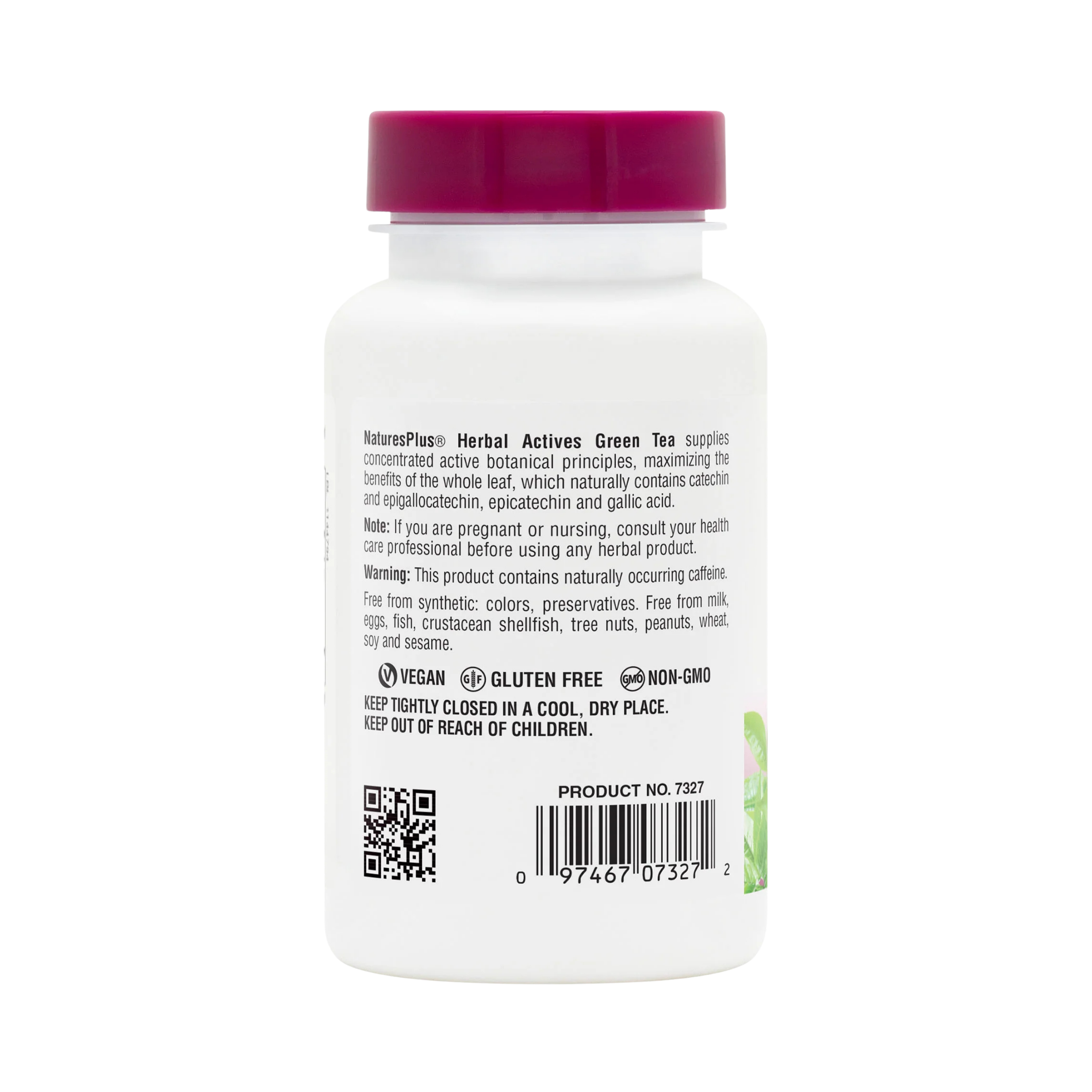 NaturesPlus, Herbal Actives Chinese Green Tea, Extended Release, 750 Mg, Overall Well-Being, 30 Vegetarian Tablets