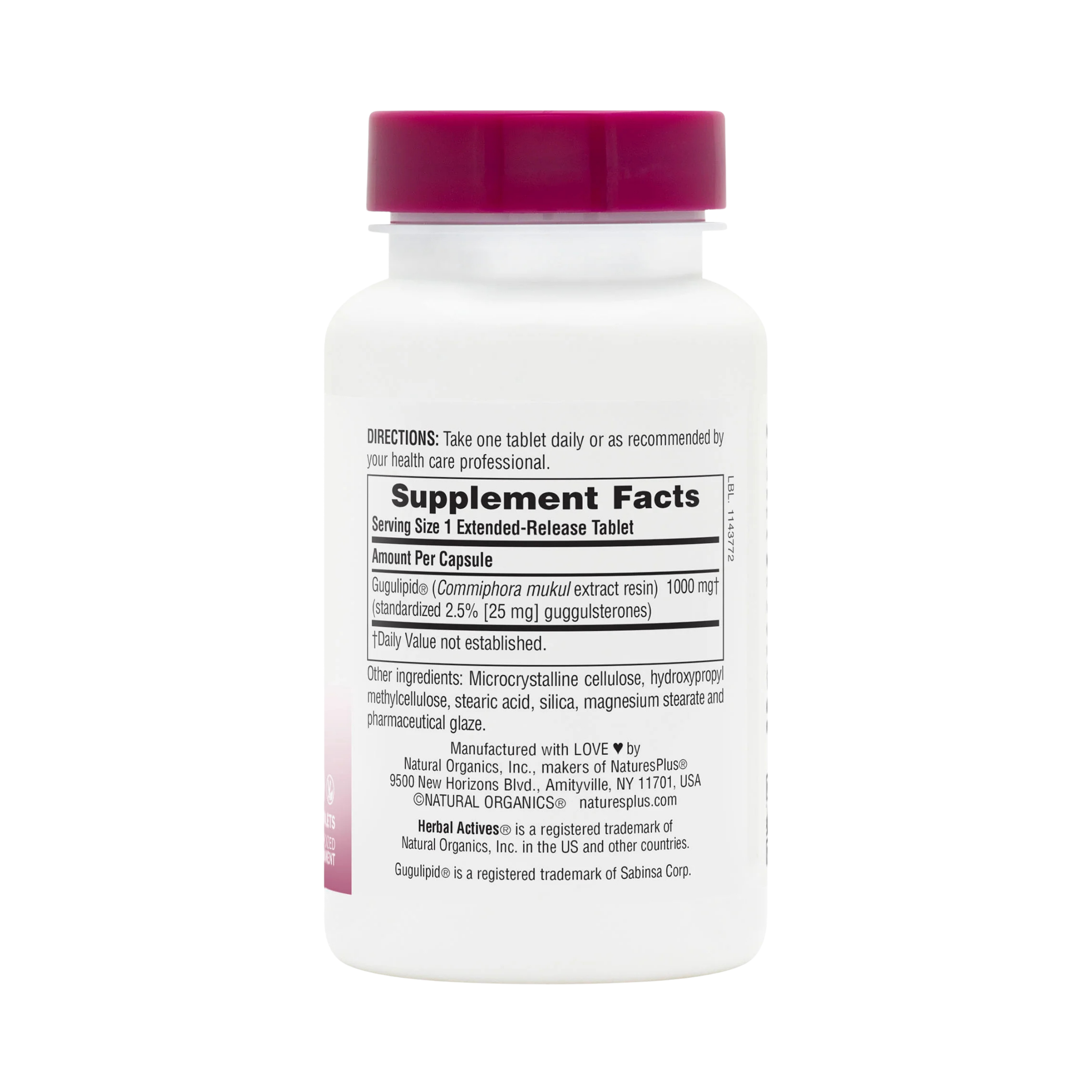 NaturesPlus, Herbal Actives, Gugulipid, Extended Release, 1,000 Mg, 30 Tablets