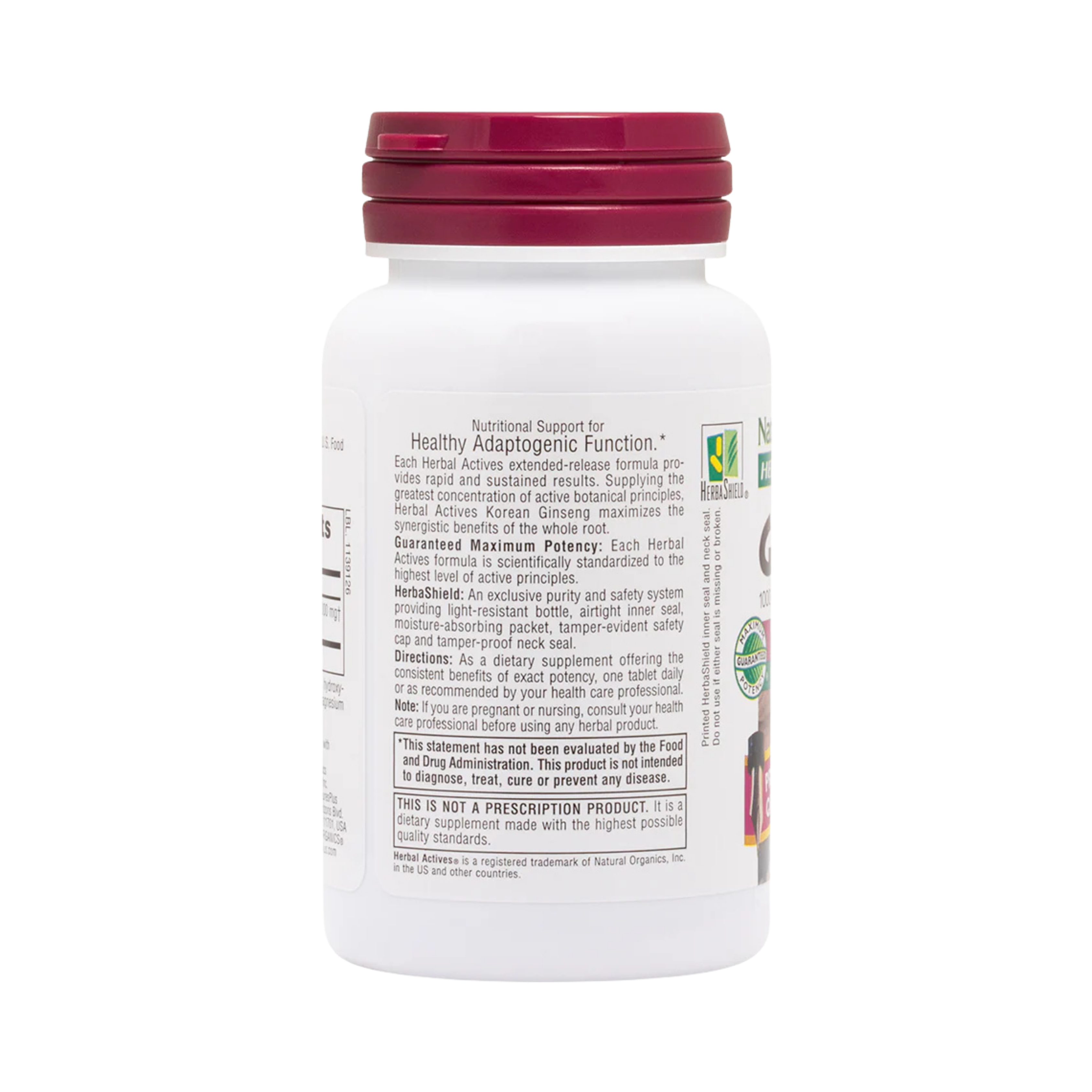 NaturesPlus, Herbal Actives, Korean Ginseng, Extended Release, 1,000 Mg, 30 Vegetarian Tablets