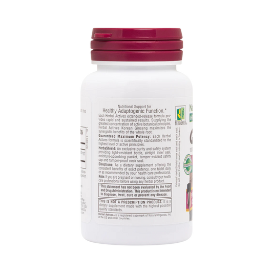 NaturesPlus, Herbal Actives, Korean Ginseng, Extended Release, 1,000 Mg, 30 Vegetarian Tablets