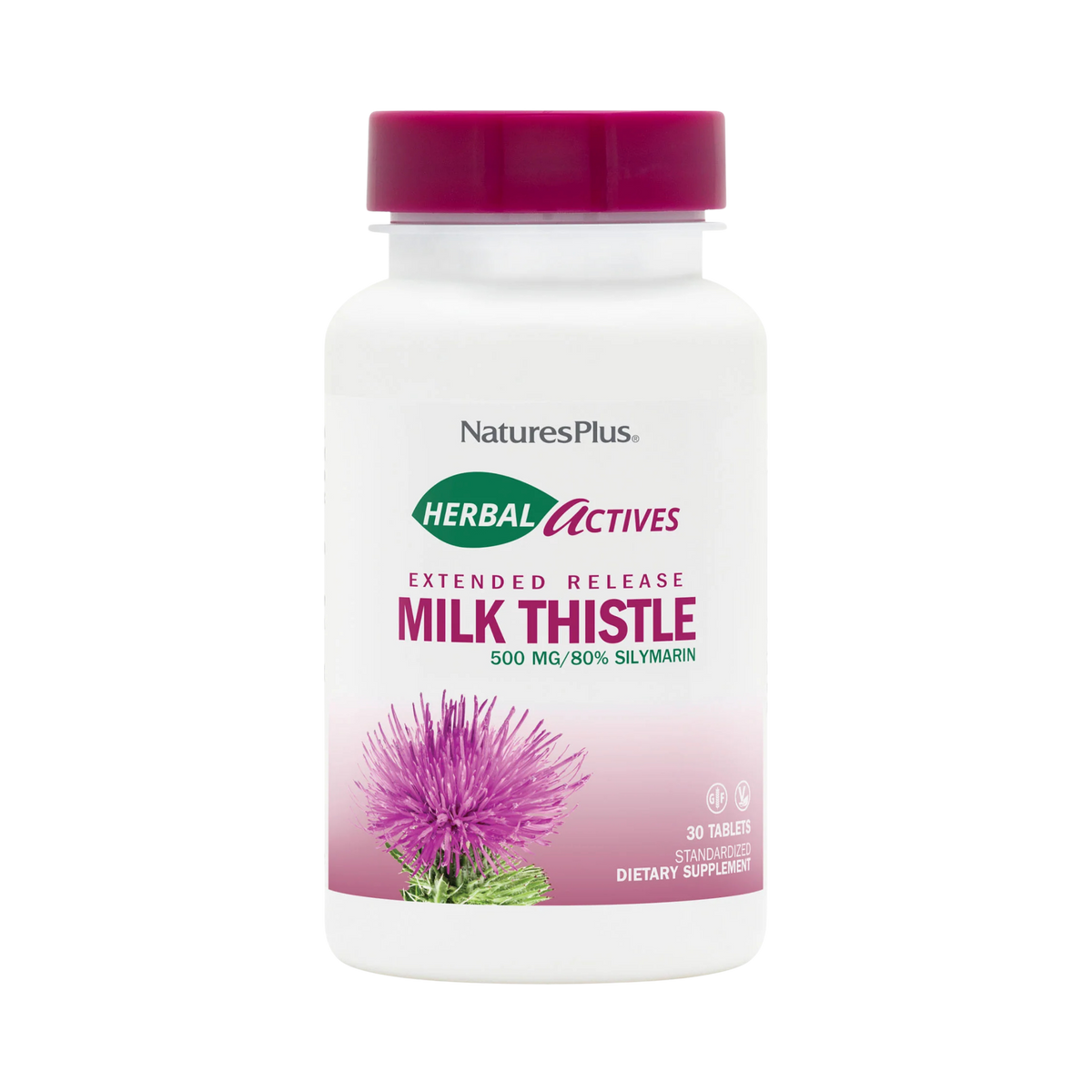 NaturesPlus, Herbal Actives, Milk Thistle, Extended Release, 500 Mg, 30 Tablets