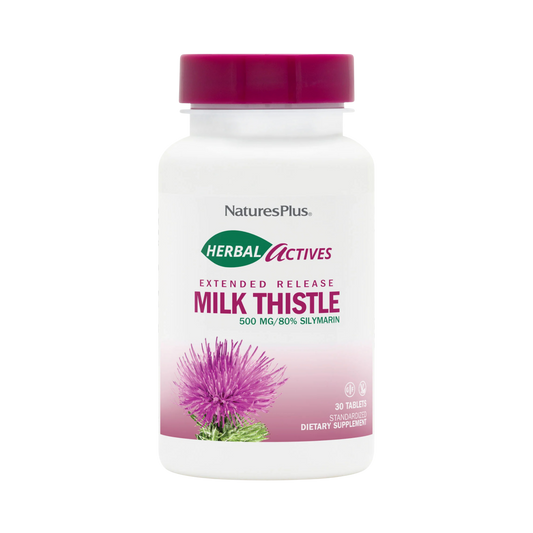 NaturesPlus, Herbal Actives, Milk Thistle, Extended Release, 500 Mg, 30 Tablets