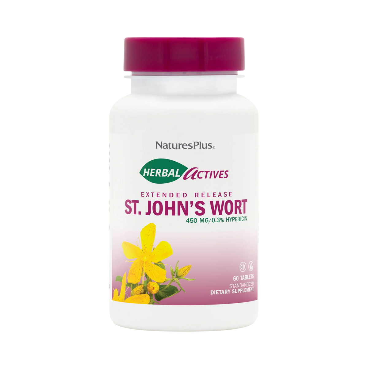NaturesPlus, Herbal Actives, St. John's Wort, 450 Mg, 60 Tablets