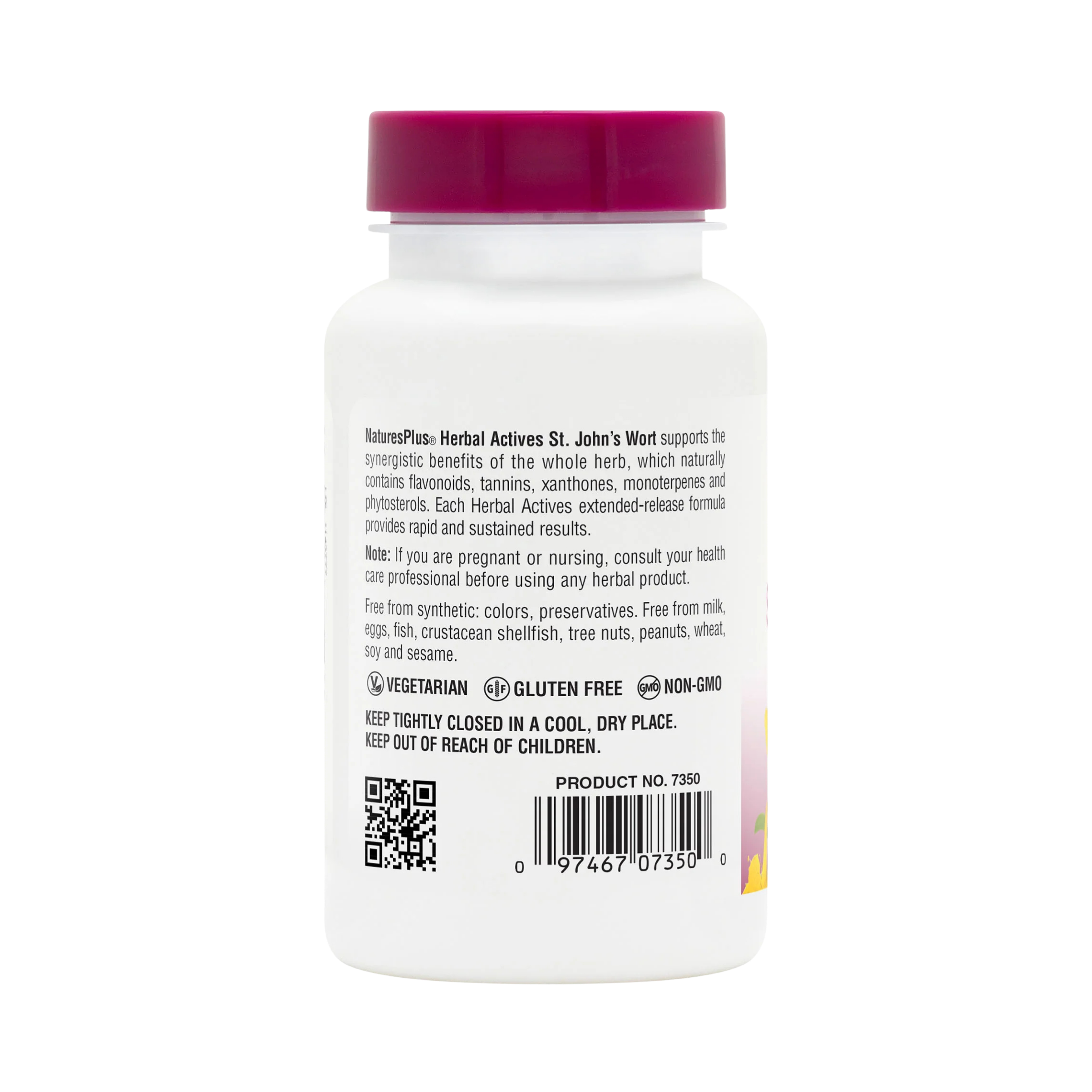 NaturesPlus, Herbal Actives, St. John's Wort, 450 Mg, 60 Tablets
