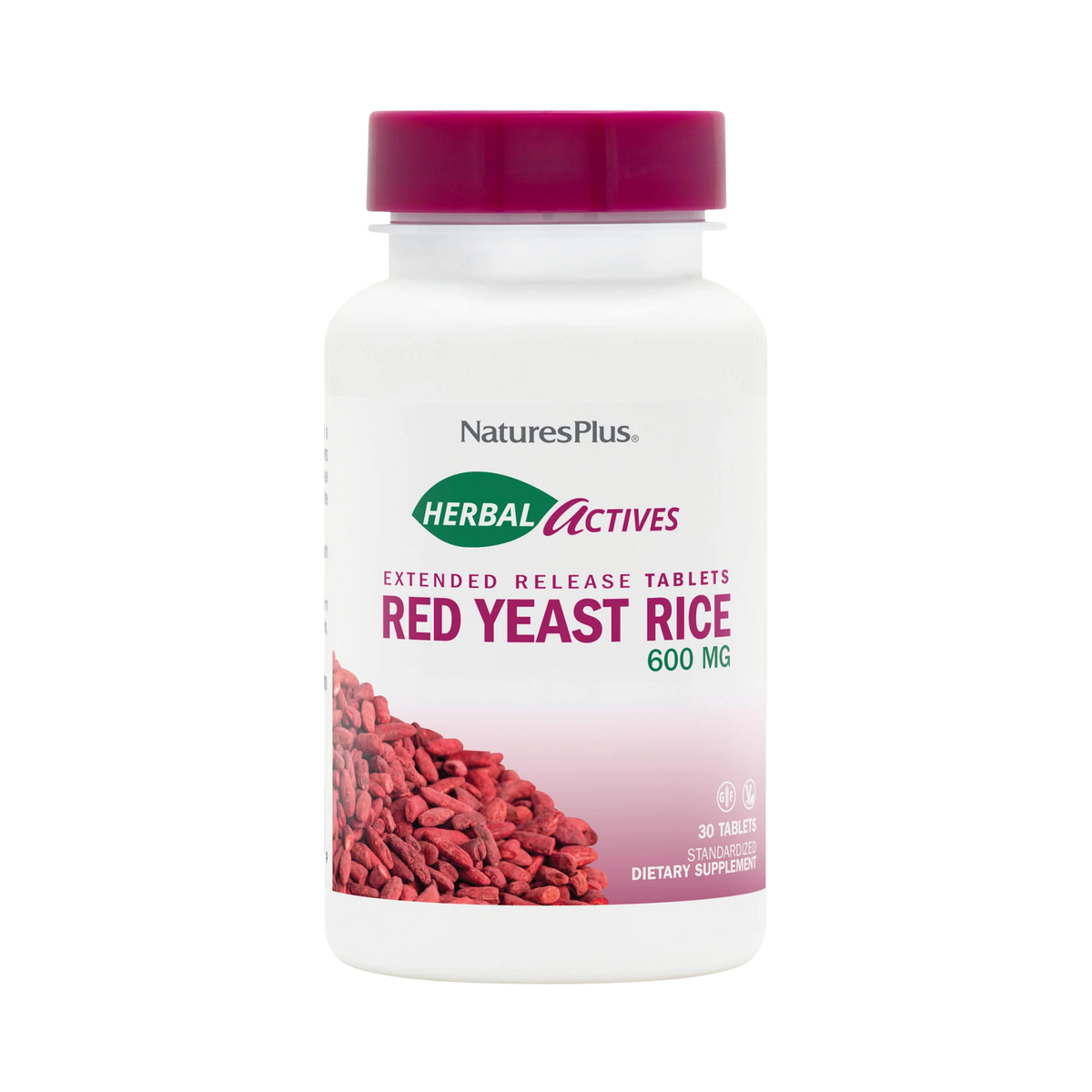 NaturesPlus, Herbal Actives, Red Yeast Rice, 600 Mg, 30 Tablets