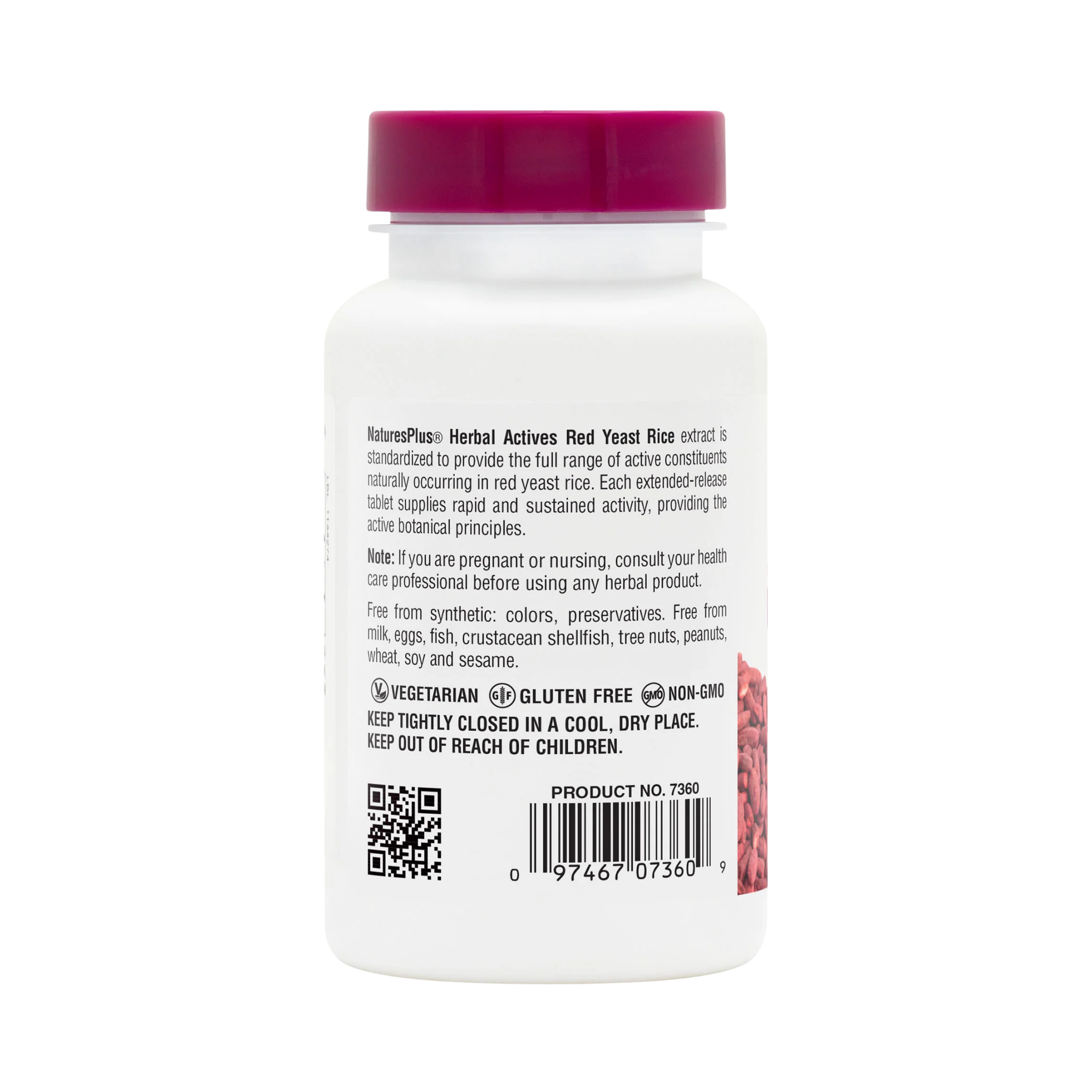 NaturesPlus, Herbal Actives, Red Yeast Rice, 600 Mg, 30 Tablets