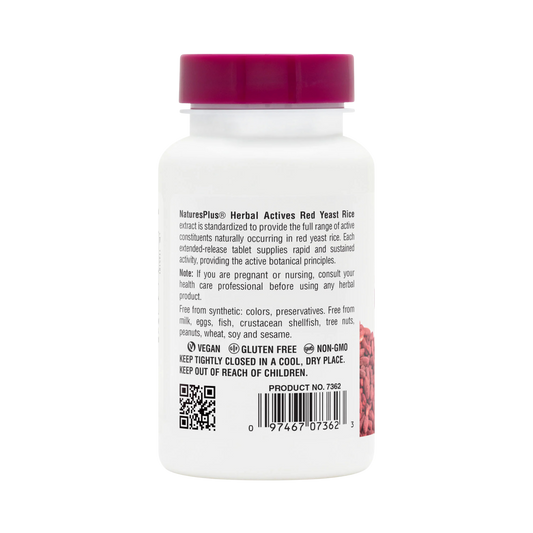 NaturesPlus, Herbal Actives, Red Yeast Rice, 60 Mini-Tablets