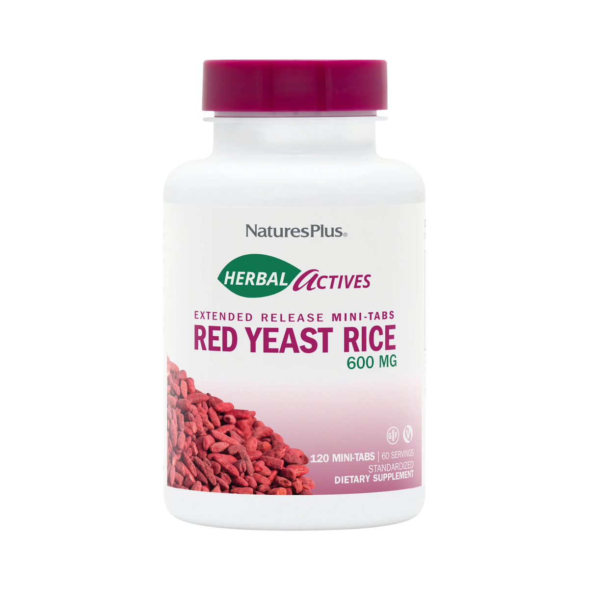NaturesPlus, Herbal Actives, Red Yeast Rice, 120 Mini-Tablets