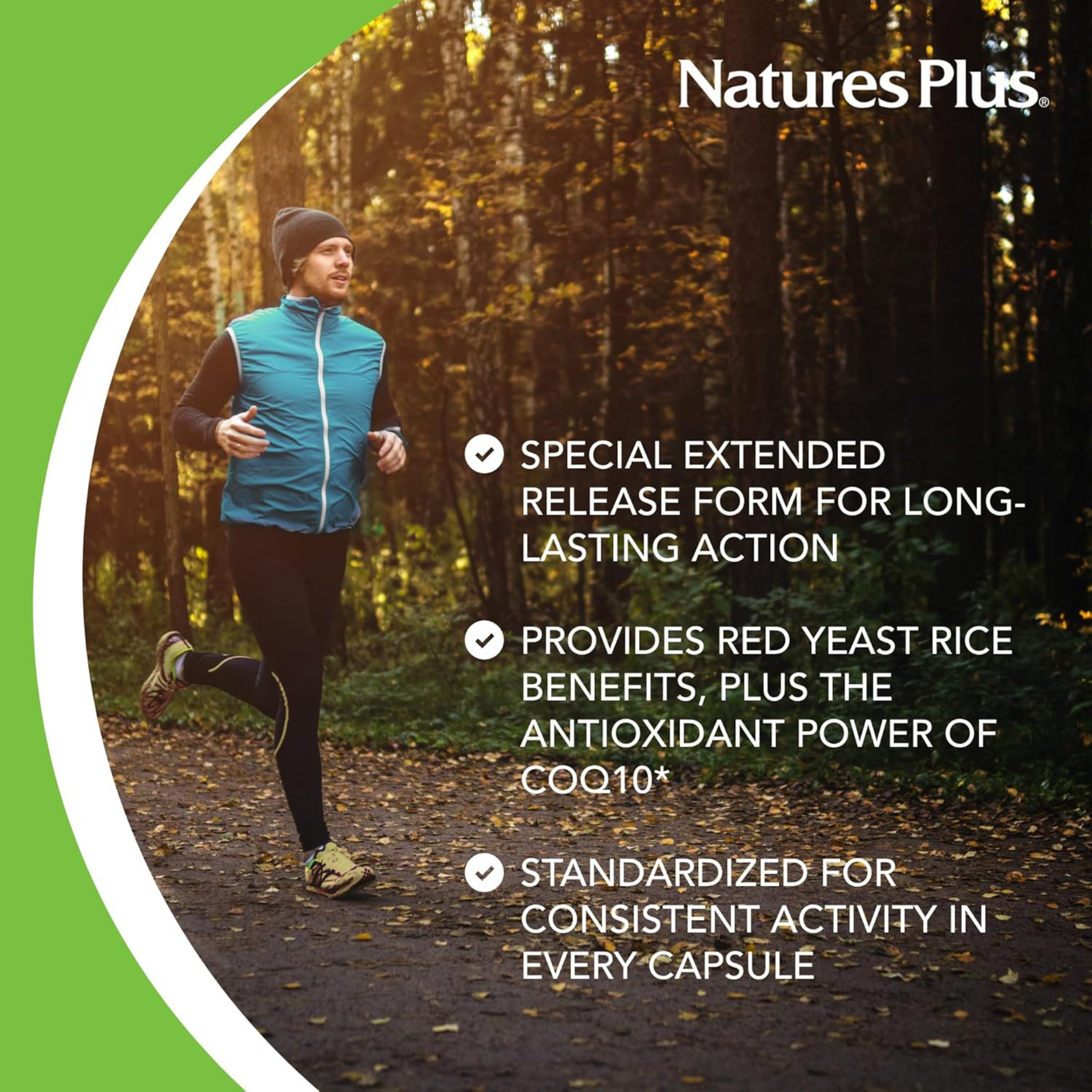 NaturesPlus, Herbal Actives Extended Release Red Yeast Rice, 600 Mg & Coq10 100, 30 Tablets