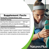 NaturesPlus, Herbal Actives Extended Release Red Yeast Rice, 600 Mg & Coq10 100, 30 Tablets