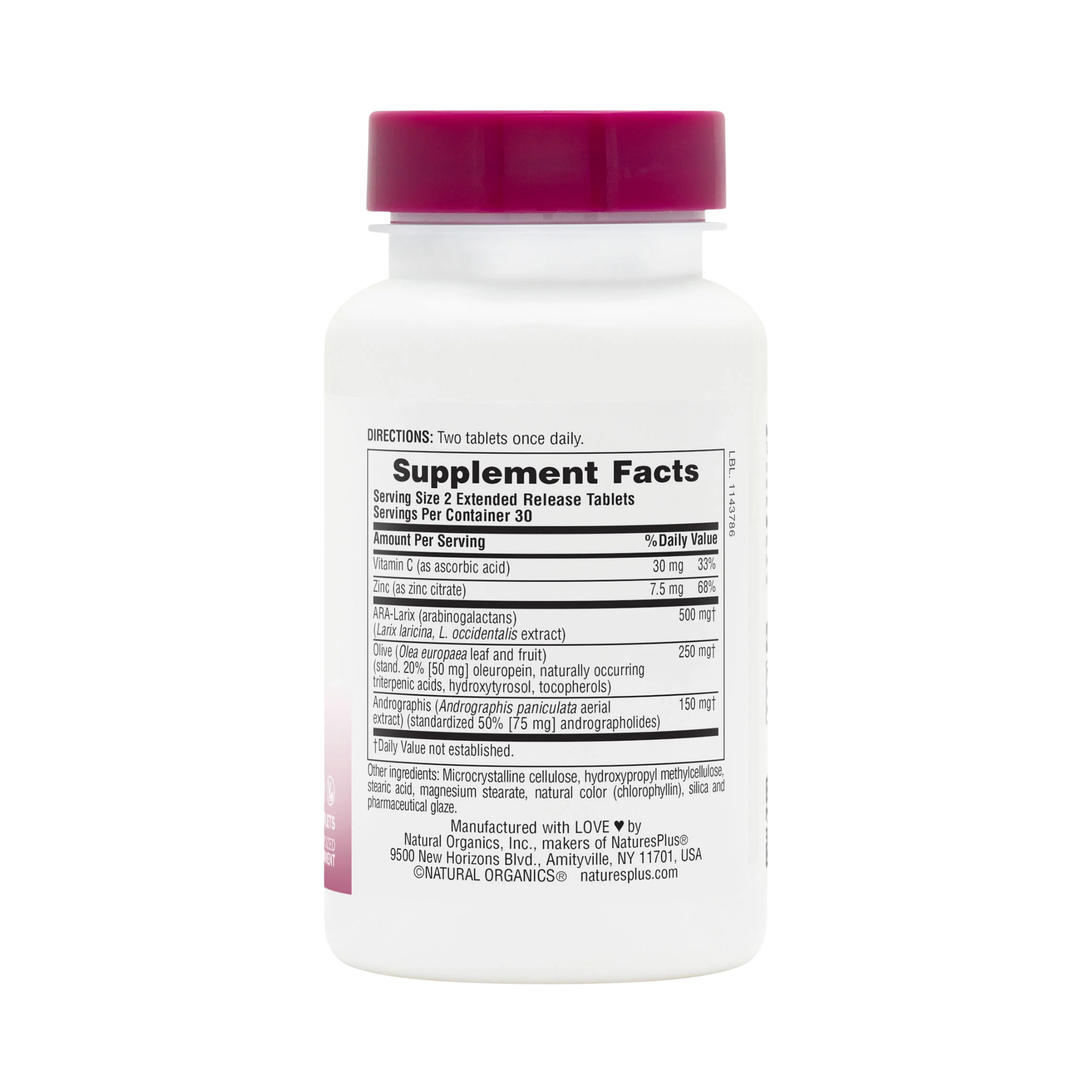 NaturesPlus, Herbal Actives, Extended Release Tri-Immune, 60 Tablets