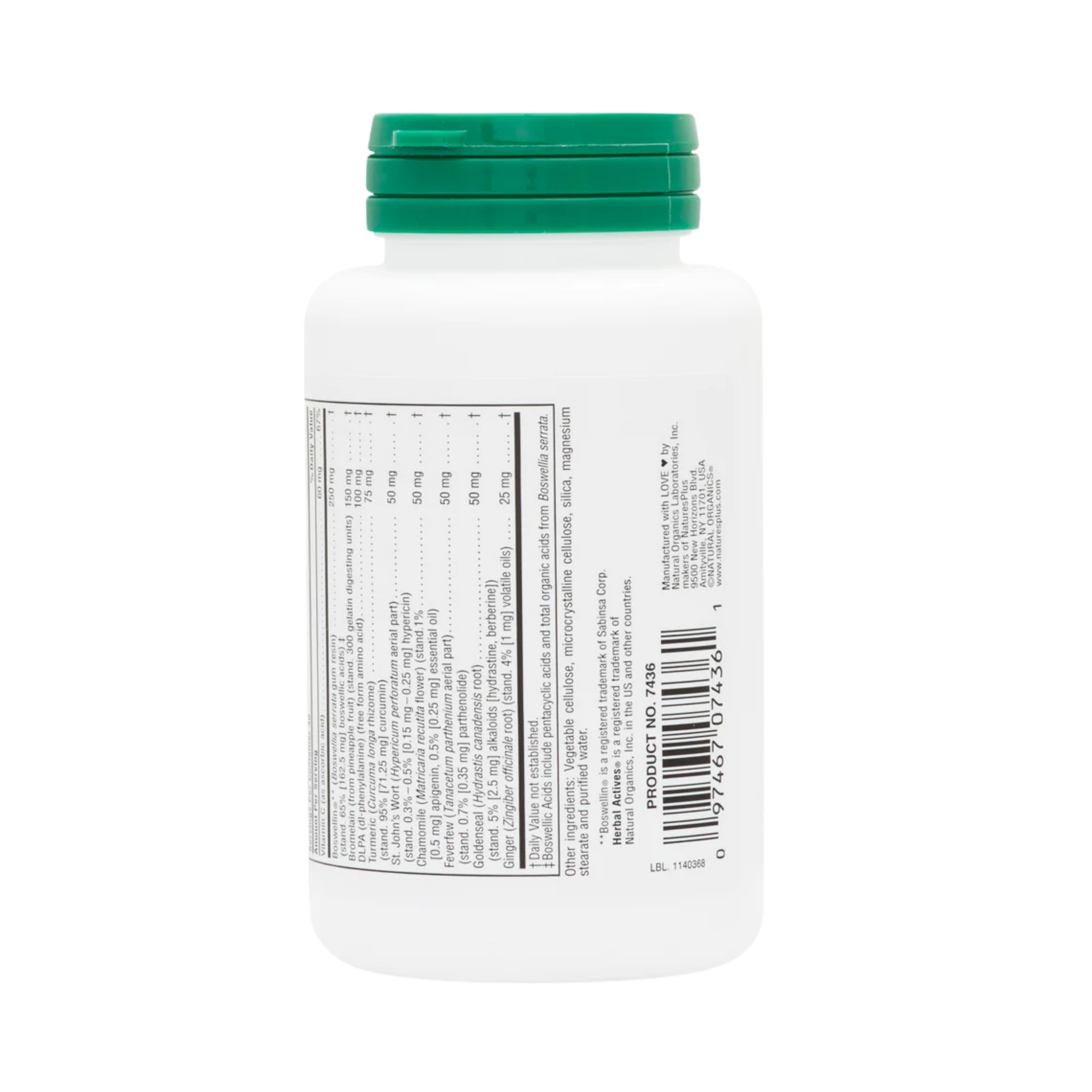NaturesPlus, Herbal Actives, InflamActin, 60 Vegan Capsules