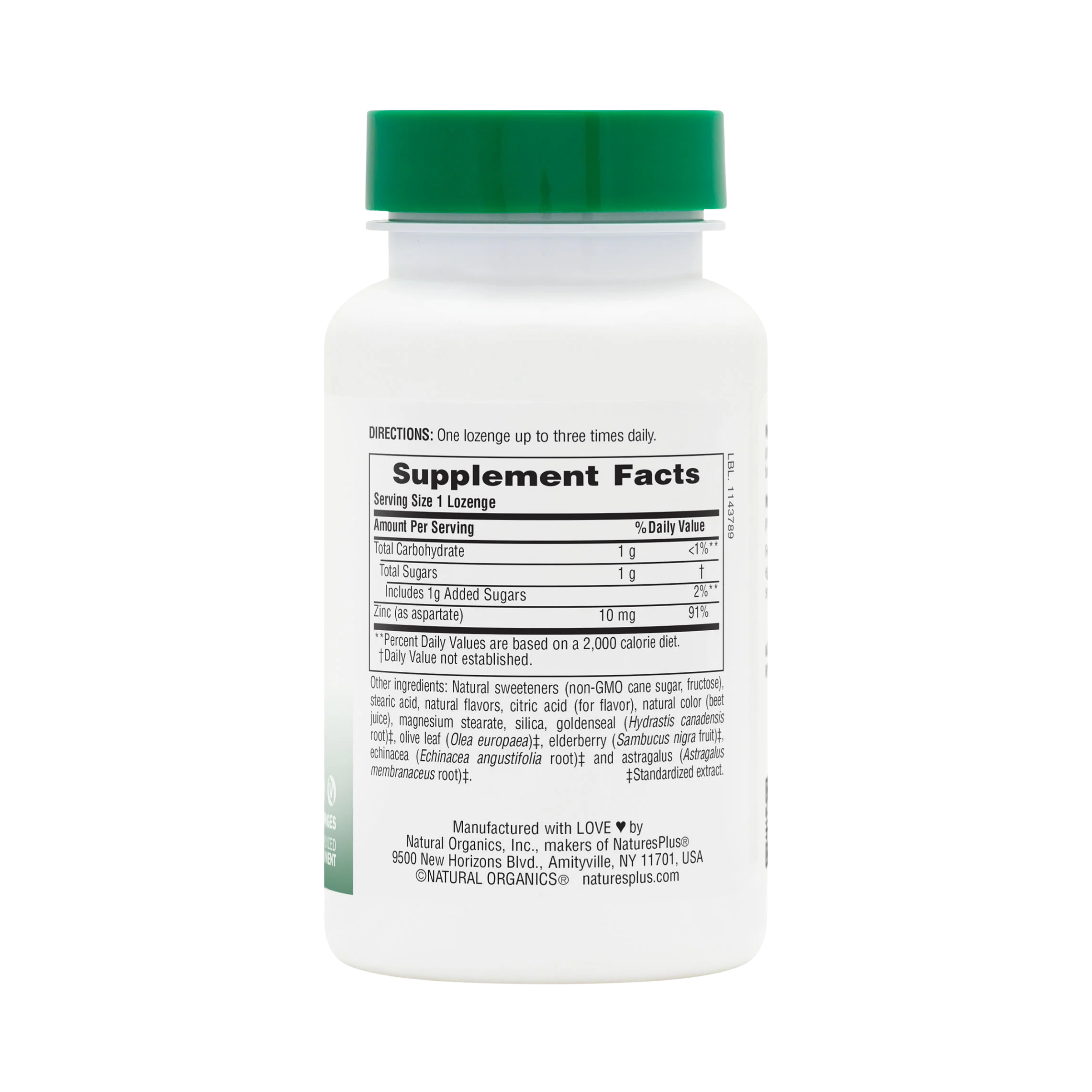 NaturesPlus, Herbal Actives, ImmunActin, Zinc Lozenges, Wild Cherry, 60 Lozenges