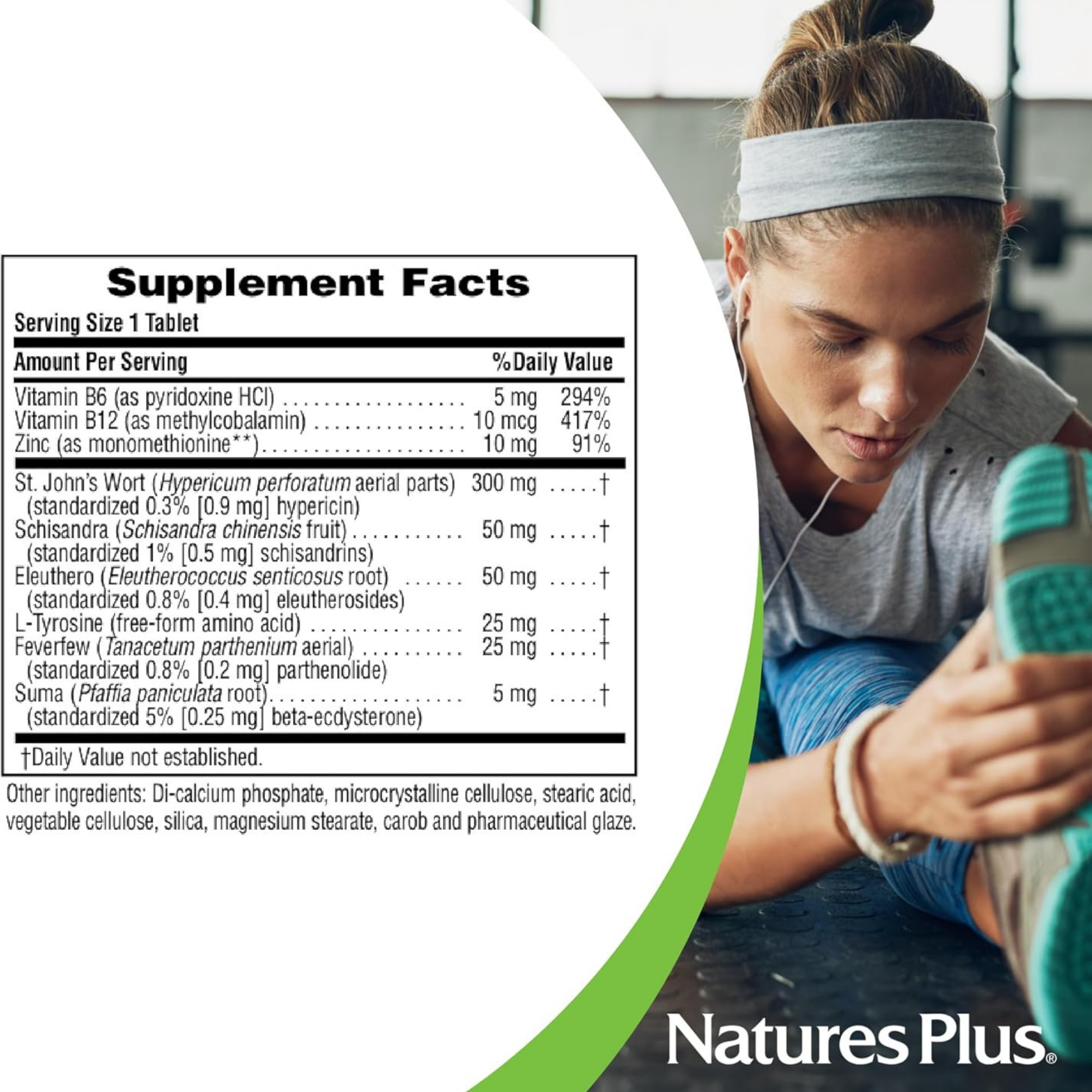 NaturesPlus, Herbal Actives NutriZAC Mood Food, 90 Tablets