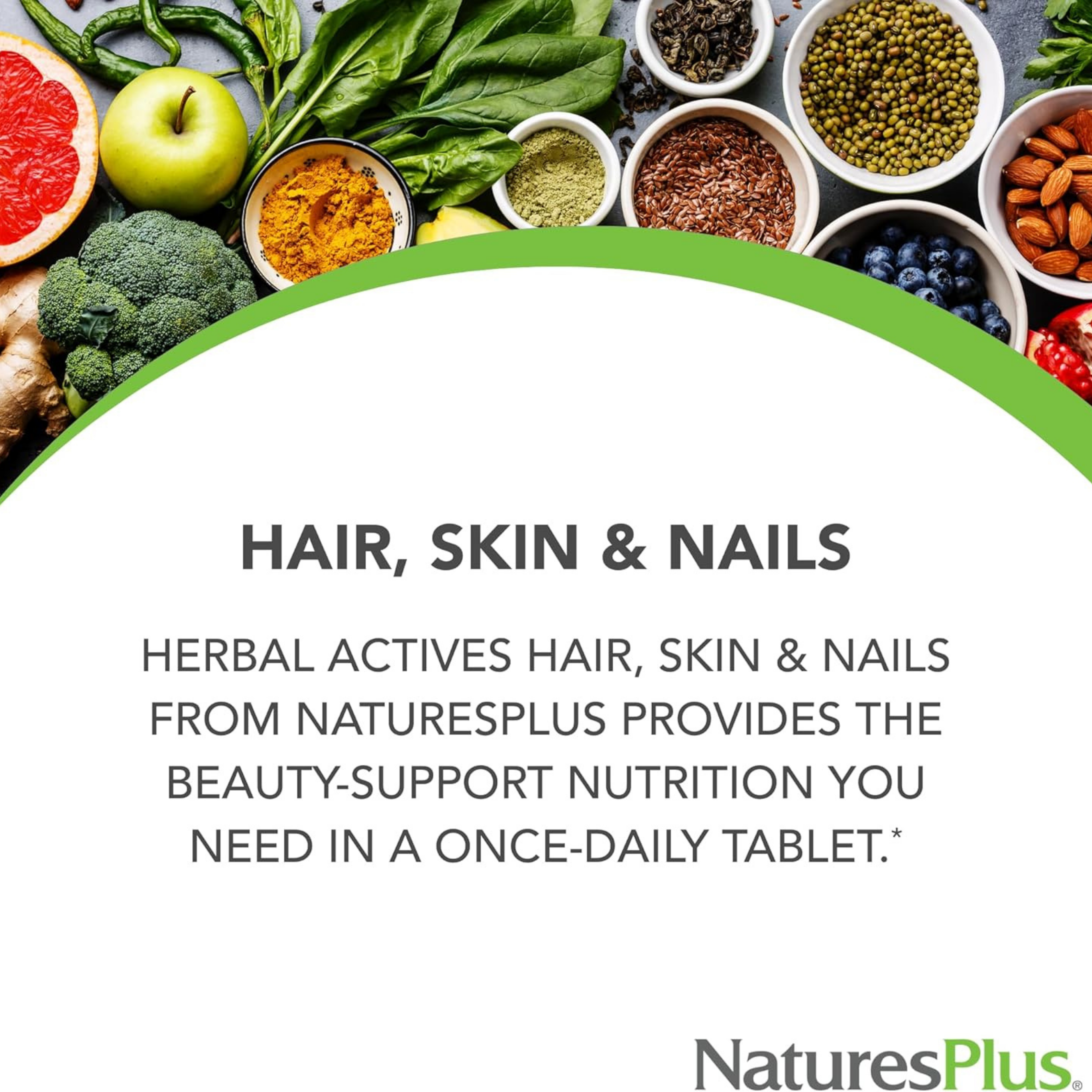 NaturesPlus, Hair, Skin & Nails, 60 Vegan Tablets