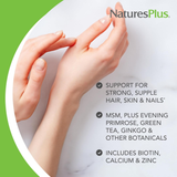 NaturesPlus, Hair, Skin & Nails, 60 Vegan Tablets