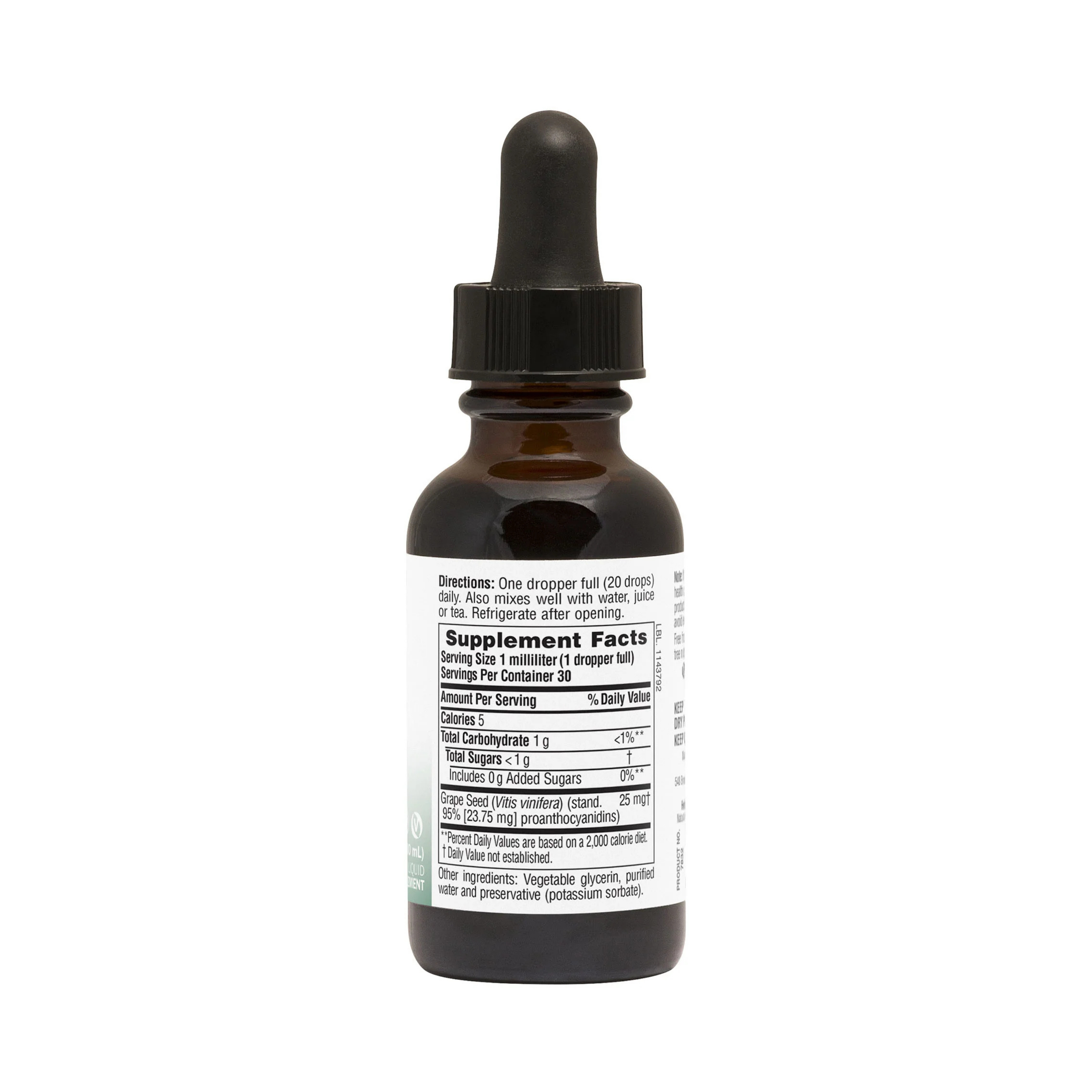 NaturesPlus, Herbal Actives, Grape Seed, Alcohol Free, 25 Mg, 1 Fl Oz