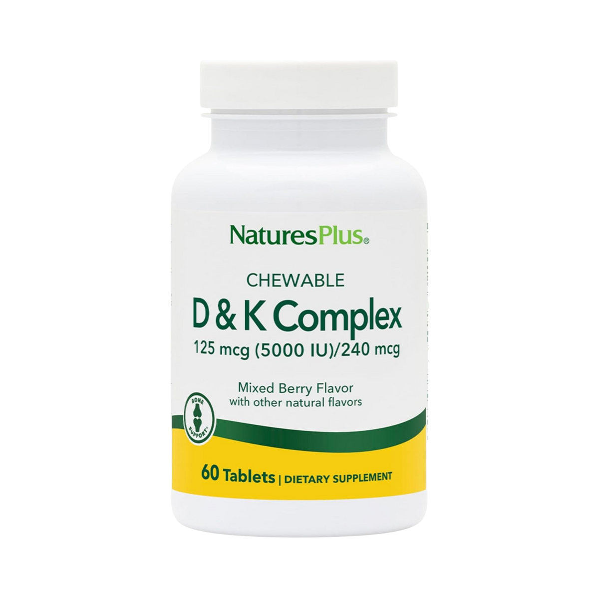 NaturesPlus, Chewable D & K Complex, Mixed Berry, 60 Tablets