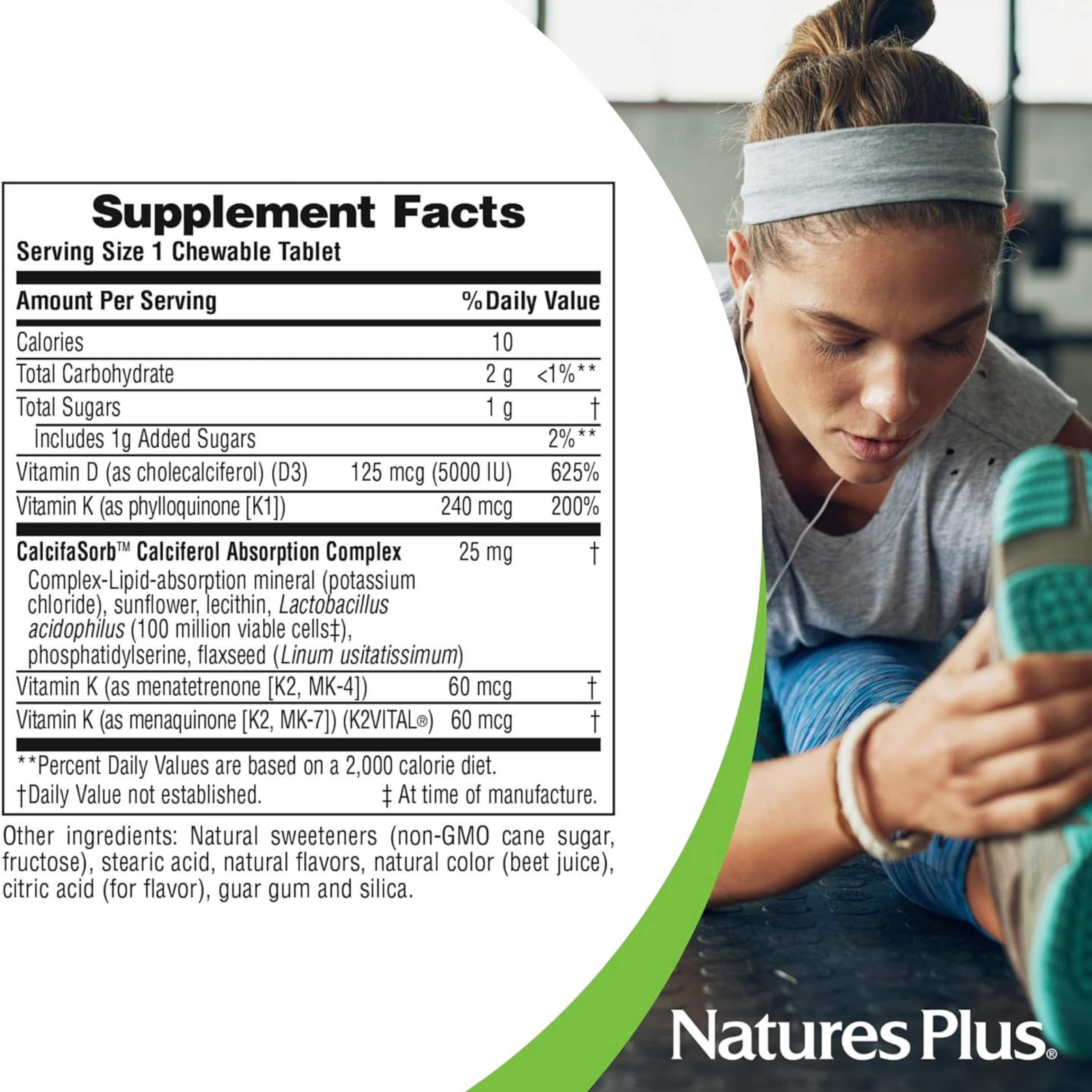 NaturesPlus, Chewable D & K Complex, Mixed Berry, 60 Tablets