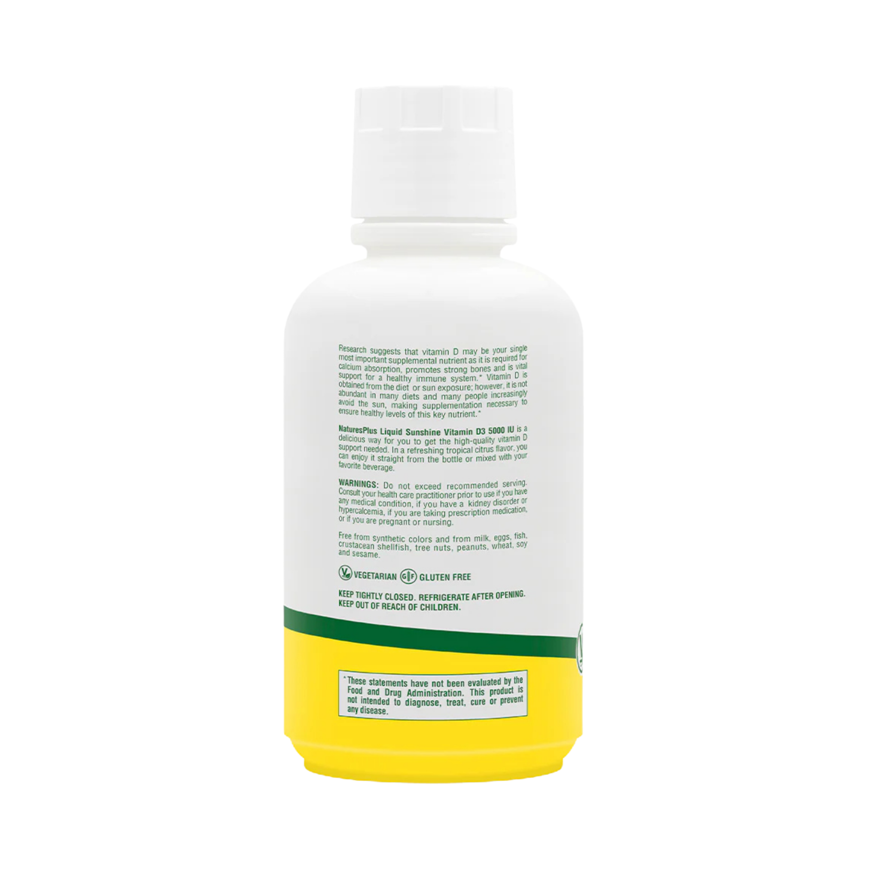 NaturesPlus, Liquid Sunshine, Vitamin D3, Tropical Citrus, 125 Mcg (5000 IU), 16 Fl Oz