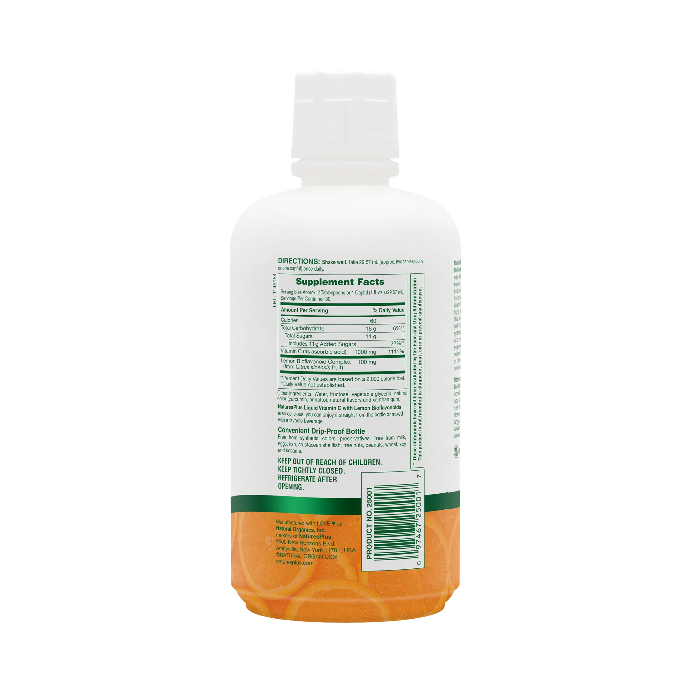 NaturesPlus, Liquid Vitamin C, Natural Orange, 1,000 Mg, 30 Fl Oz