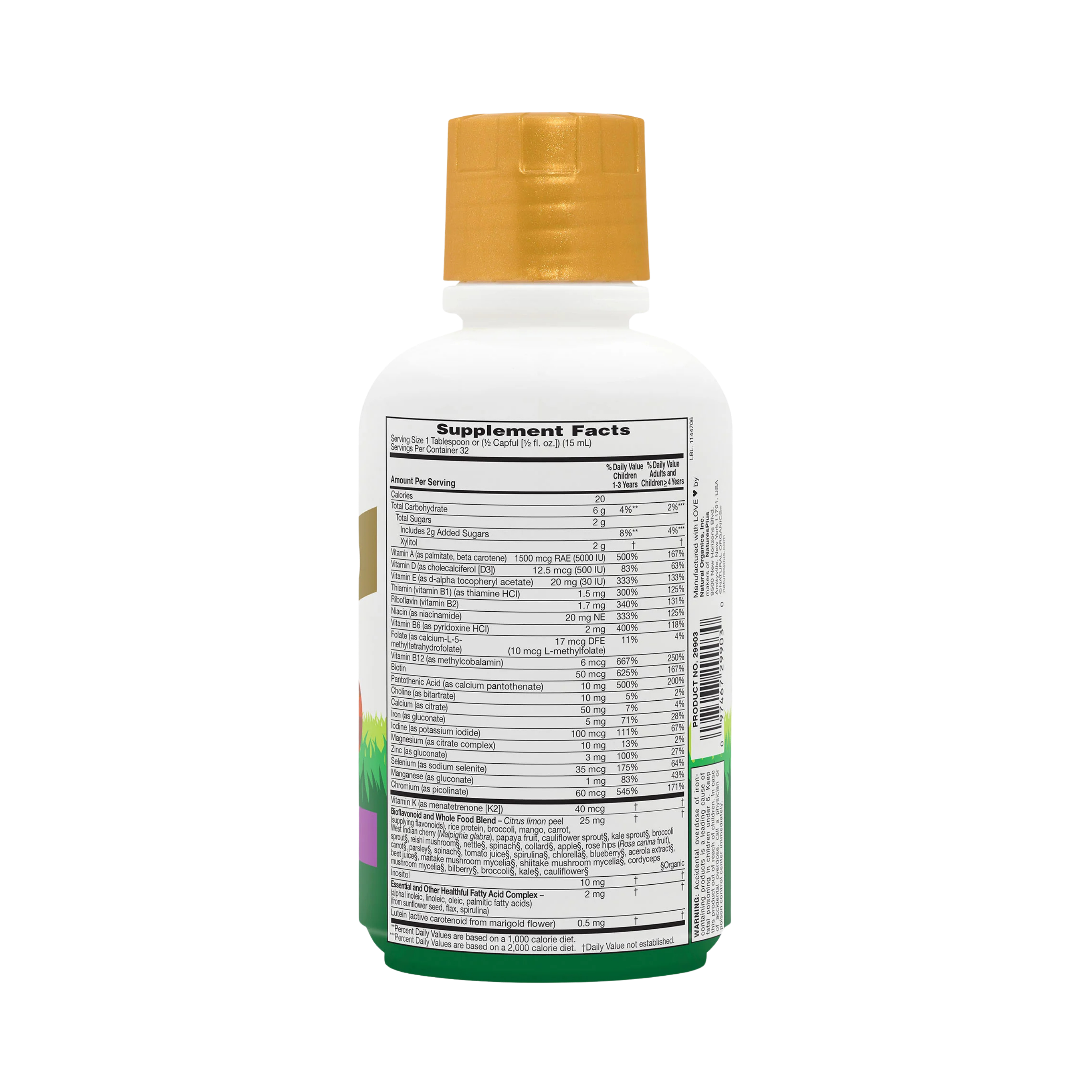 NaturesPlus, Children's Animal Parade Gold Multivitamin Liquid, Tropical Berry, 16 Fl Oz
