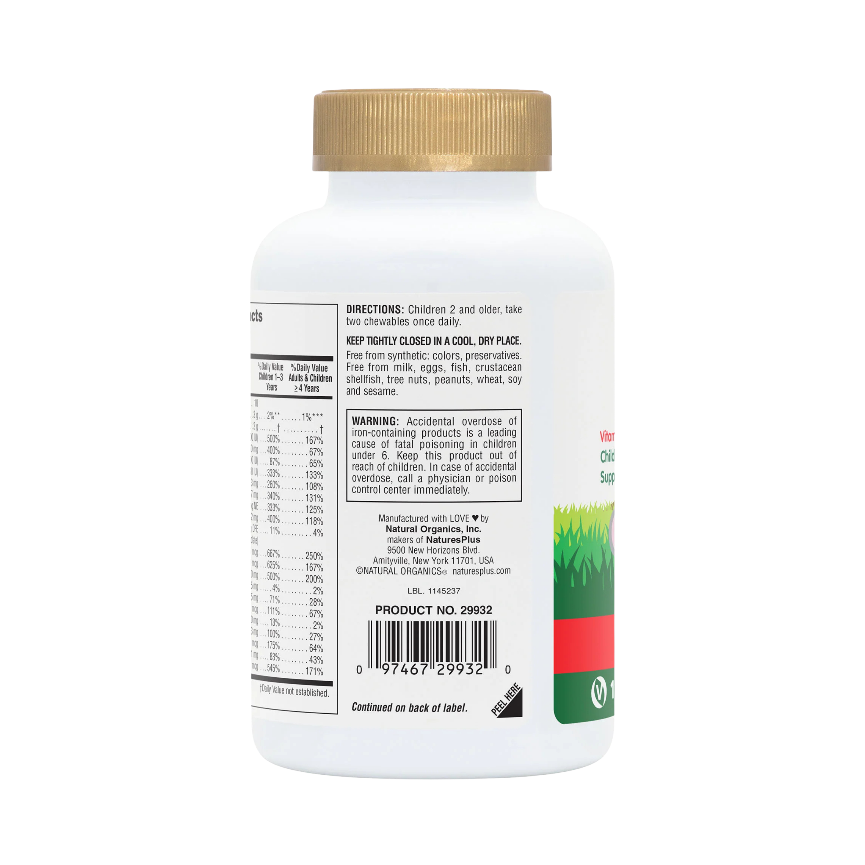 NaturesPlus, Animal Parade Gold, Children's Chewable Supplement, Cherry, 120 Animal-Shaped Tablets