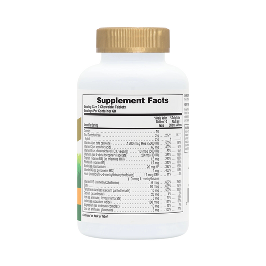 NaturesPlus, Animal Parade Gold, Children's Chewable Multivitamin, Orange, 120 Animal-Shaped Tablets