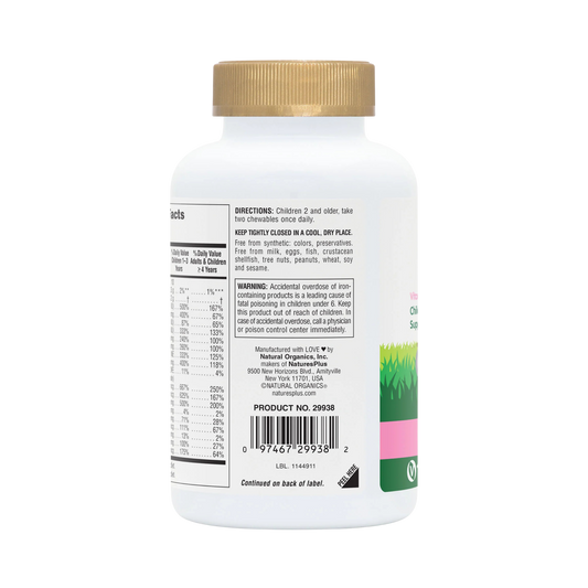 NaturesPlus, Animal Parade Gold, Children's Chewable Multivitamin Supplement, Watermelon, 120 Animal-Shaped Tablets