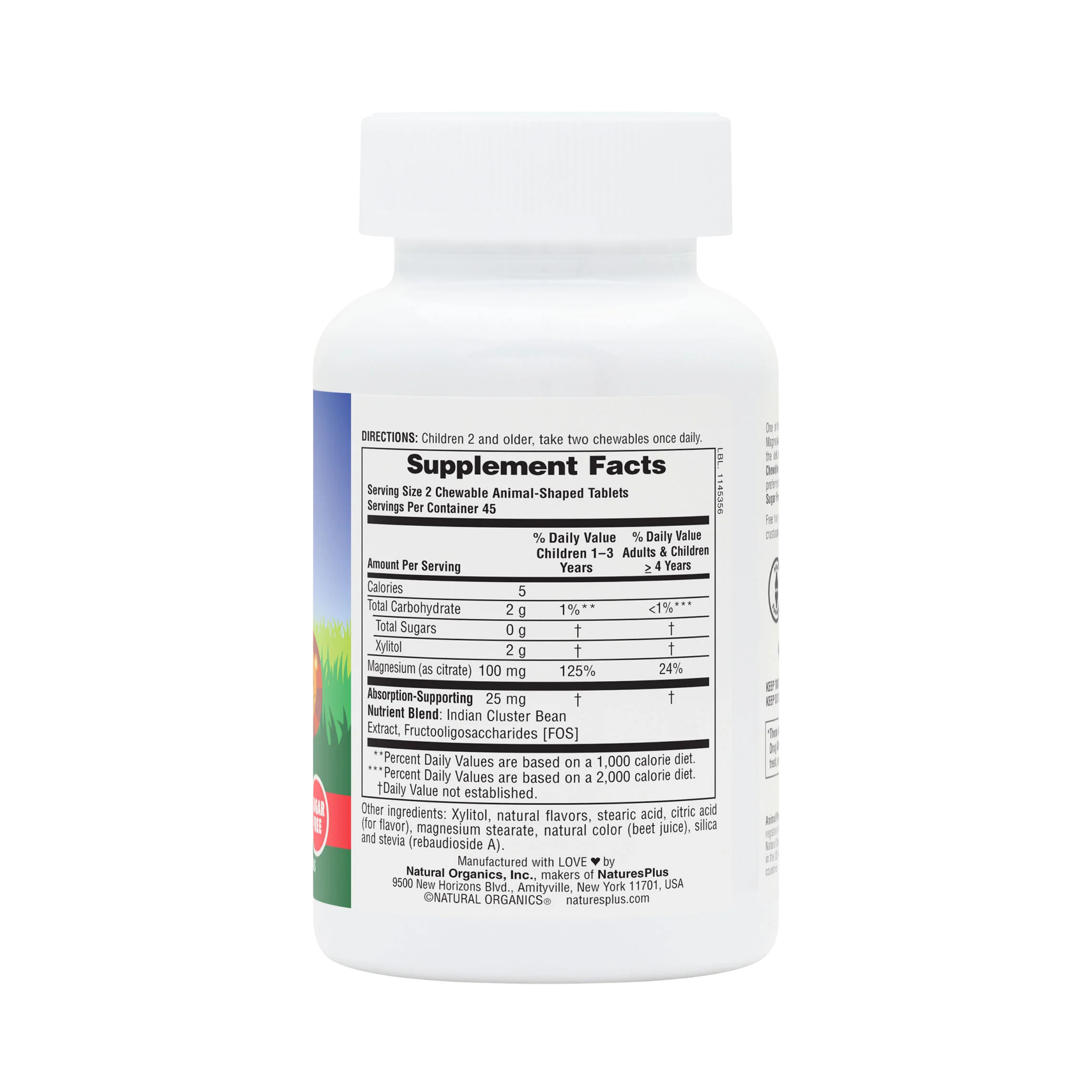 NaturesPlus, MagKidz, Animal Parade, Children's Chewable Magnesium, Cherry, 90 Animal-Shaped Tablets