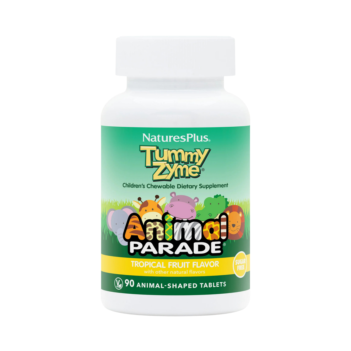 NaturesPlus, Animal Parade, Tummy Zyme, Tropical Fruit , 90 Animal-Shaped Tablets