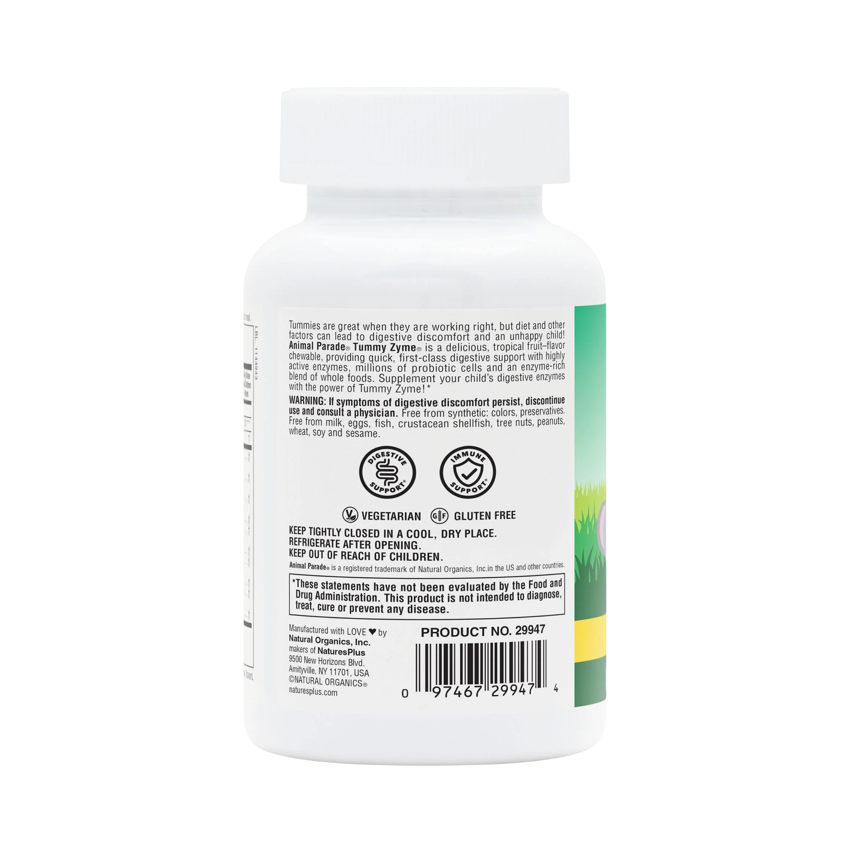 NaturesPlus, Animal Parade, Tummy Zyme, Tropical Fruit , 90 Animal-Shaped Tablets