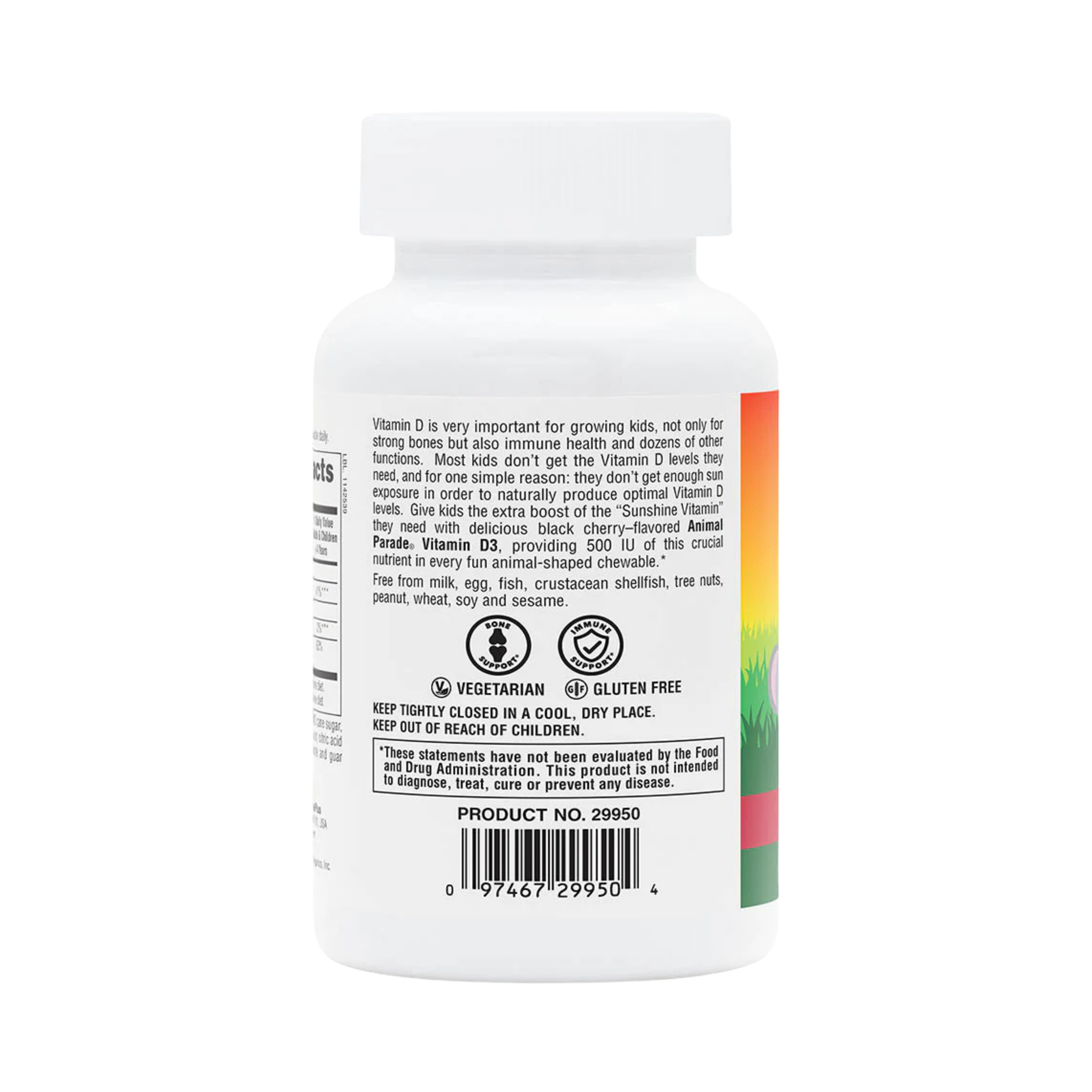 NaturesPlus, Animal Parade, Vitamin D3, Black Cherry, 12.5 Mcg, 90 Animal-Shaped Tablets