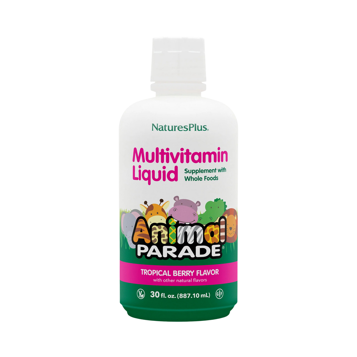 NaturesPlus, Animal Parade, Multivitamin Liquid, Tropical Berry, 30 Fl Oz