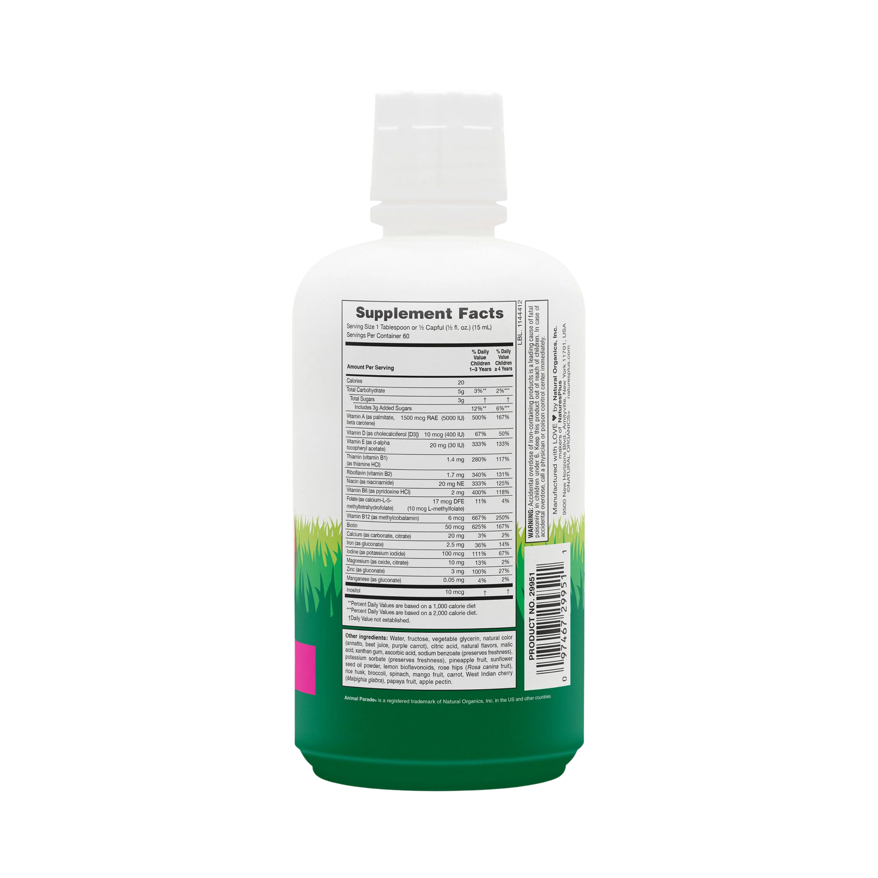 NaturesPlus, Animal Parade, Multivitamin Liquid, Tropical Berry, 30 Fl Oz